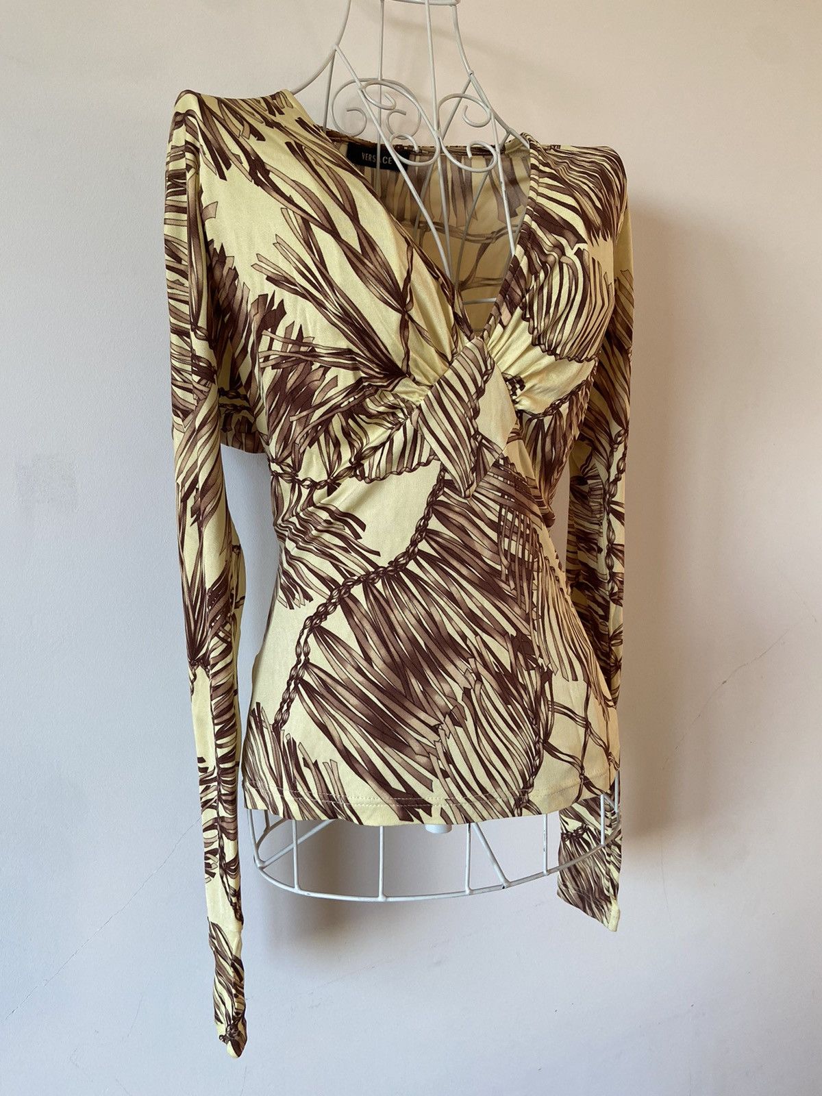 image of Versace Silk Blouse in Floral, Women's (Size Small)