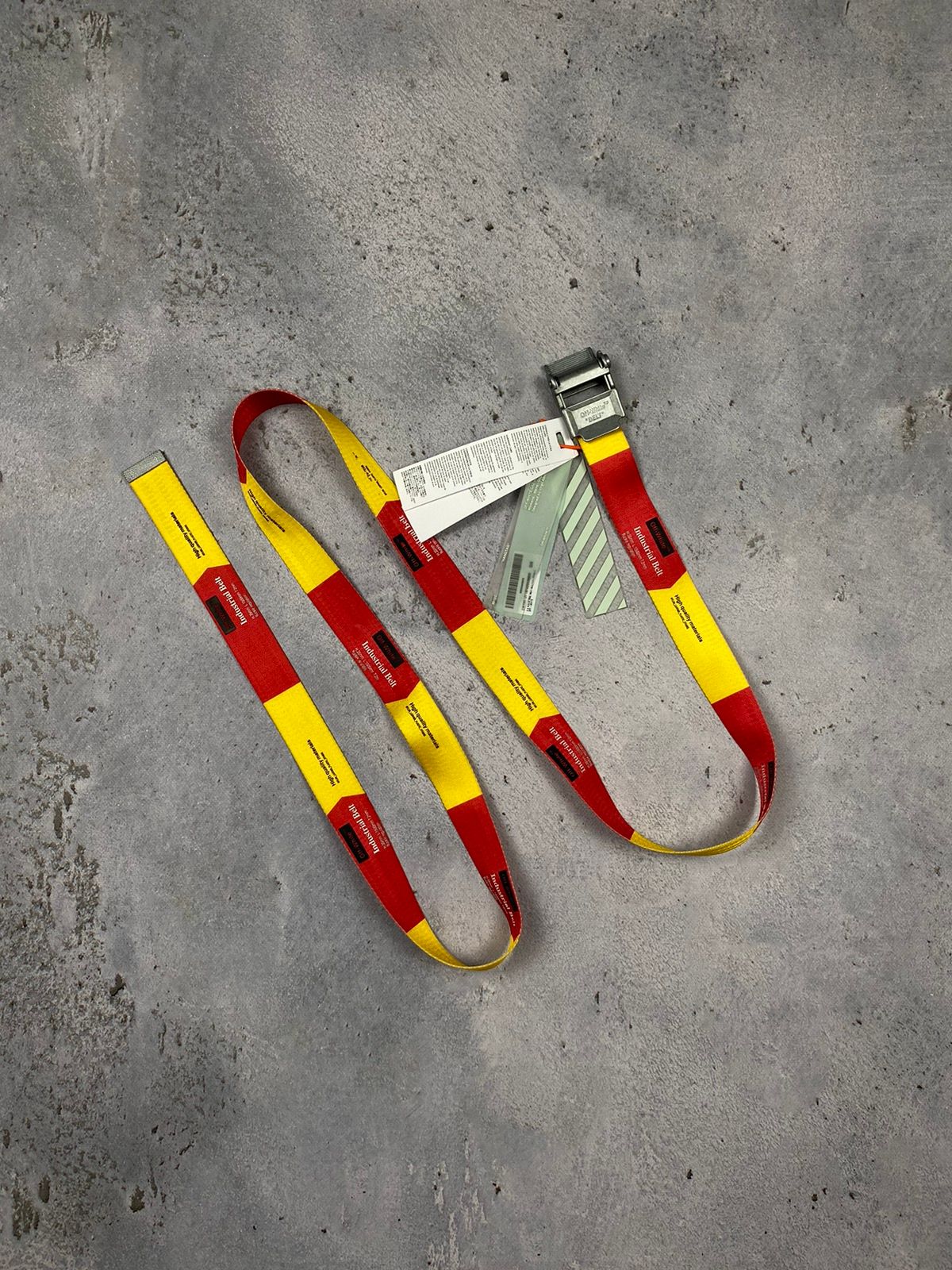 Pre-owned Off-white Industrial Belt 2.0 Belt Red Yellow In Red/yellow
