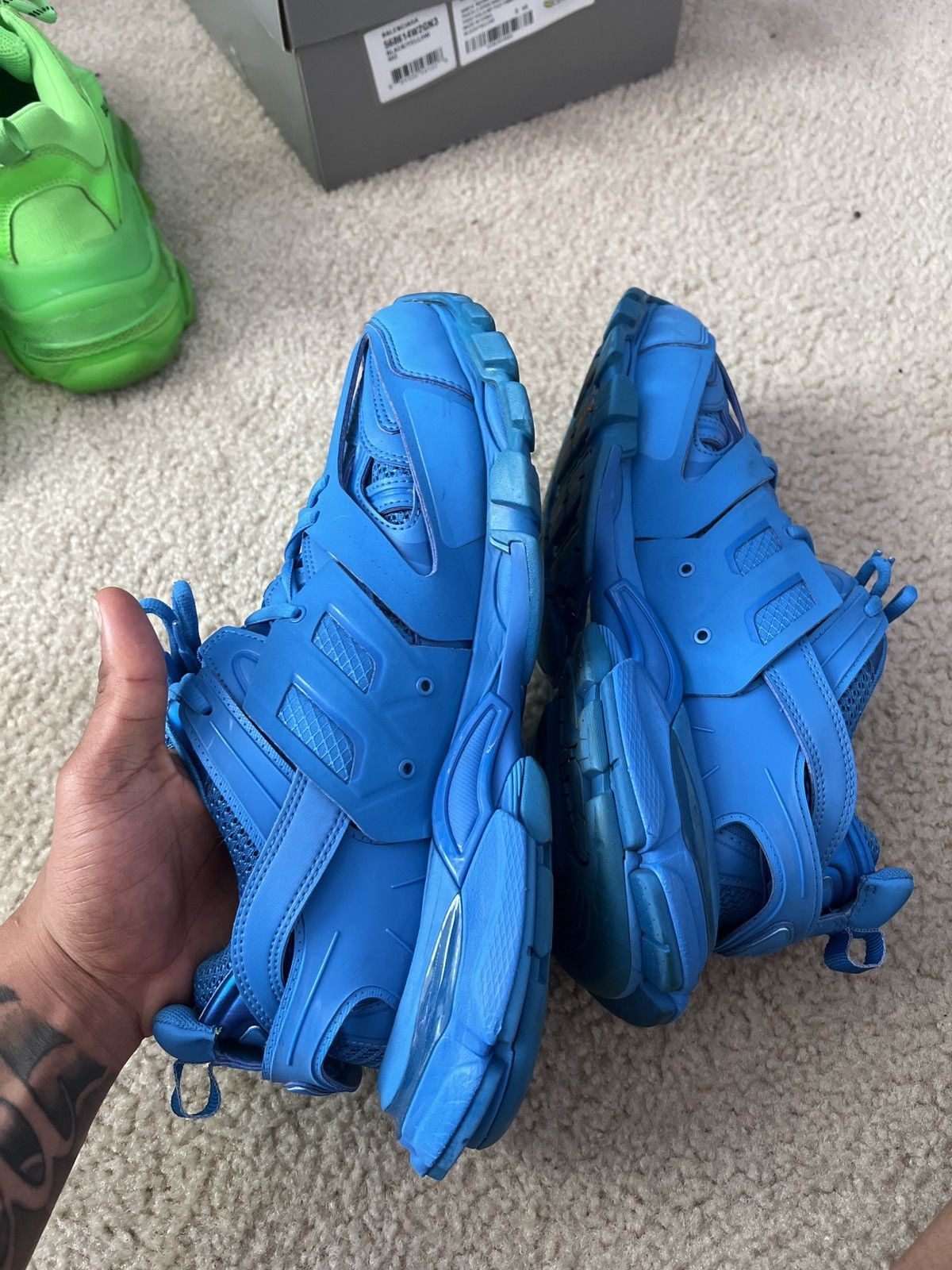 Balenciaga Balenciaga Track Runner Blue Scream Sneakers Size US 11 / EU 44 - 7 Thumbnail