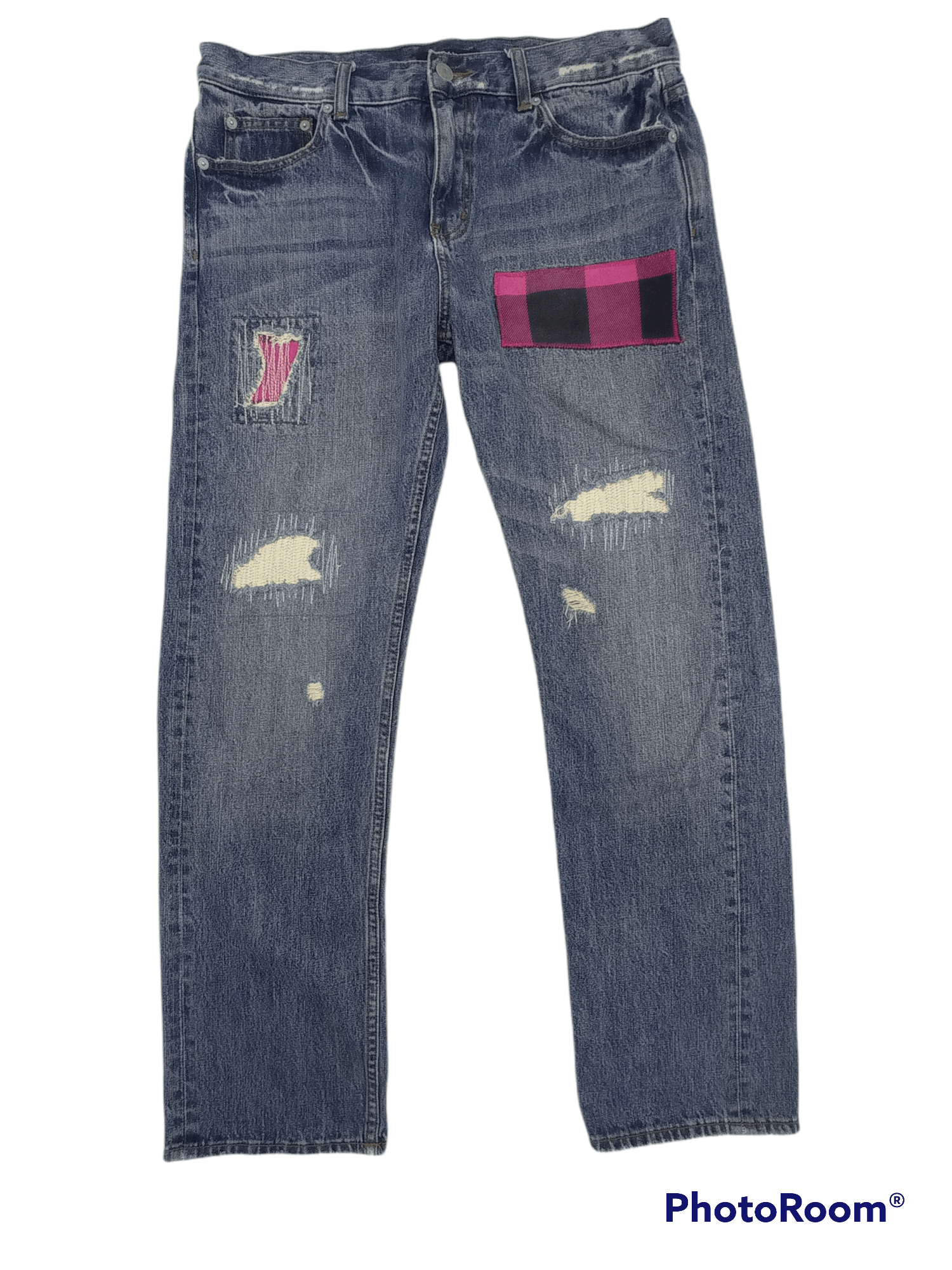 Tommy Hilfiger Vintage Tommy Disstrested Denim Pants Size US 33 - 2 Thumbnail