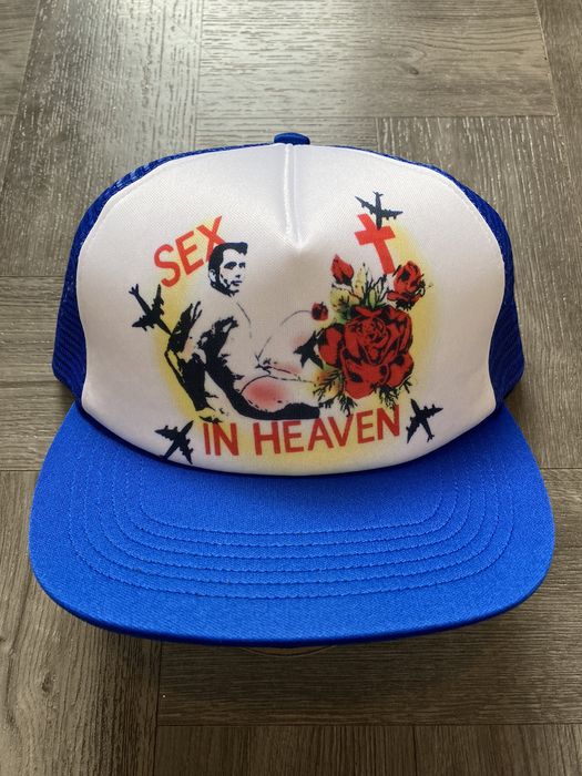 Supreme Supreme Sex In Heaven Mesh Back 5-Panel Trucker Hat Blue