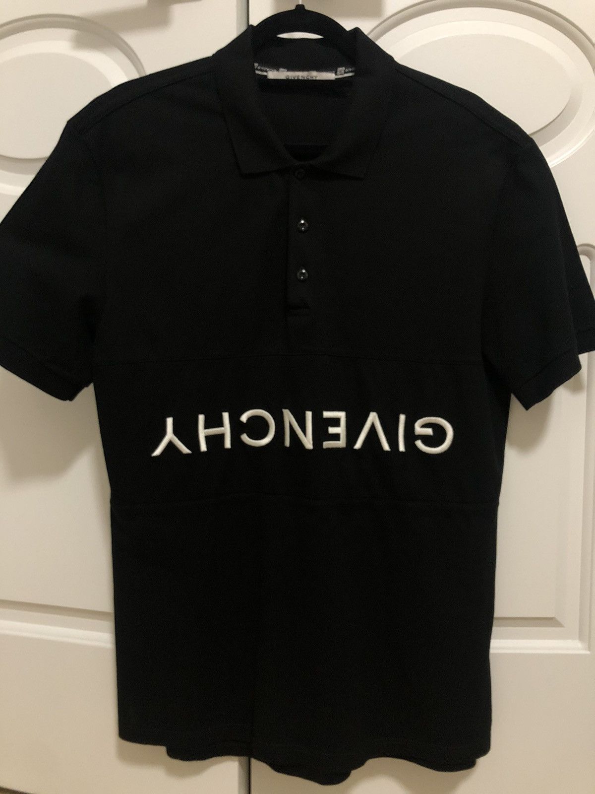 image of Givenchy Reverse Logo Polo T-Shirt in Black, Men's (Size XL)