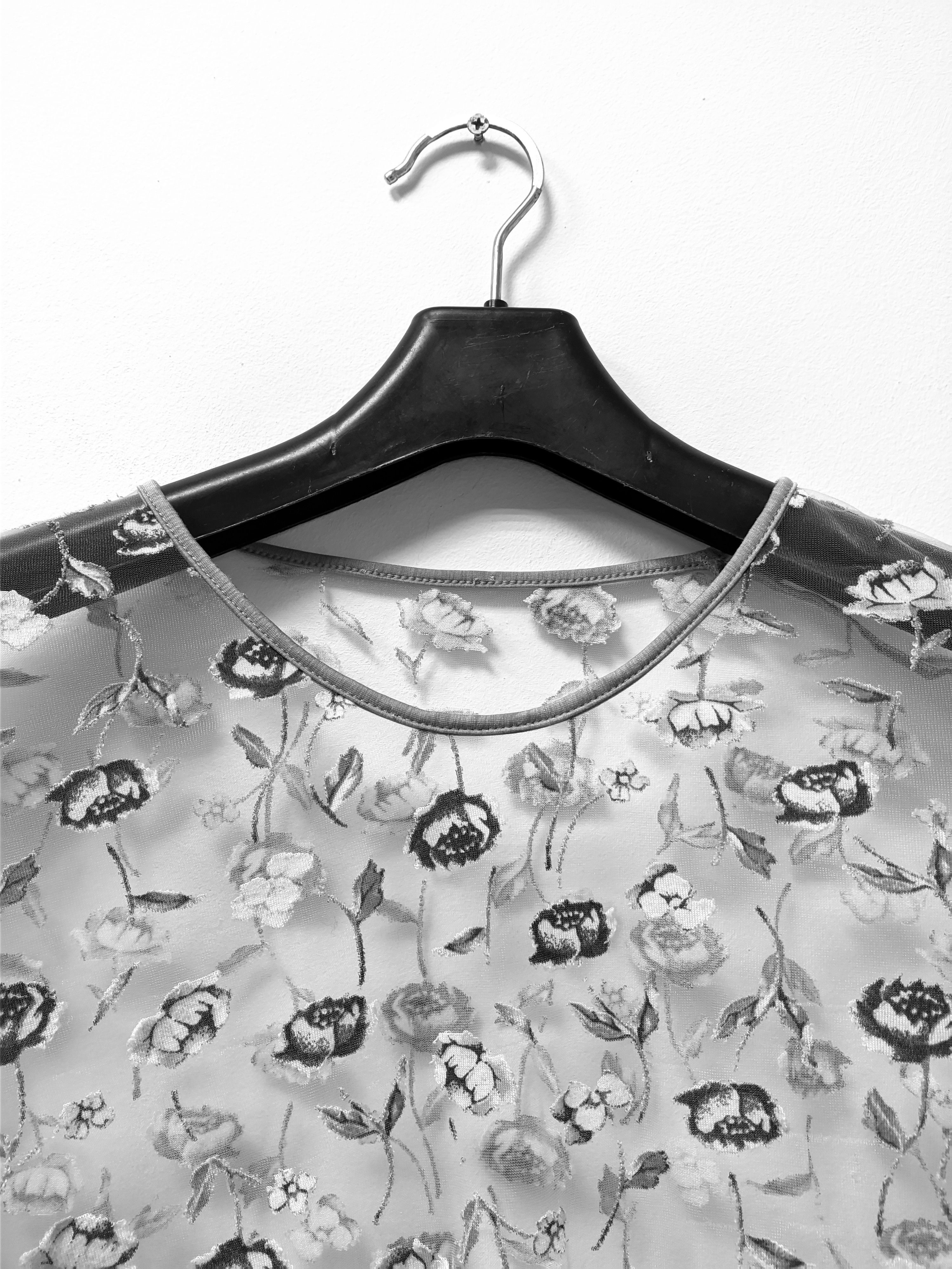 Vintage Japanese mesh long sleeve y2k floral printed translucent Size M / US 6-8 / IT 42-44 - 4 Thumbnail