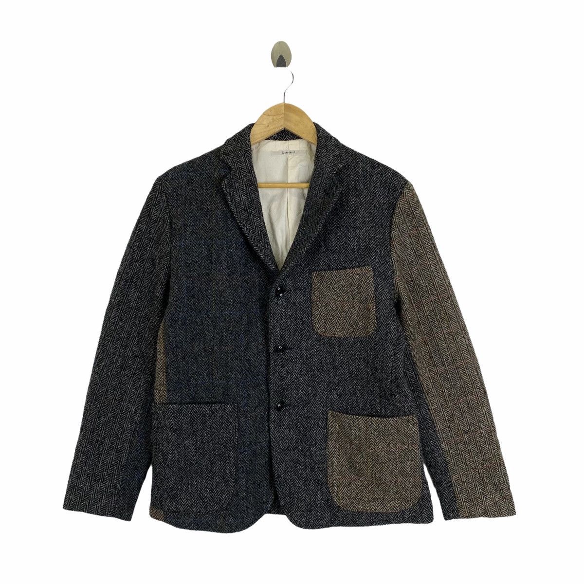 Harris Tweed × RAGEBLUE RAGEBLUE X HARRIS TWEED PATCHWORK BLAZER COATS JACKET Size US L / EU 52-54 / 3 - 1 Thumbnail