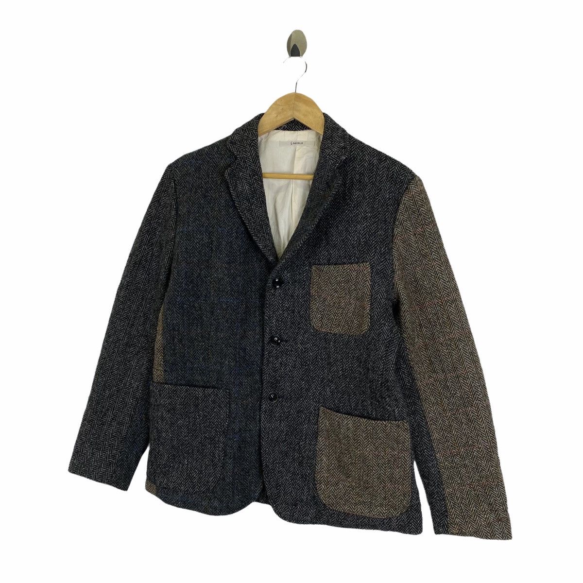 Harris Tweed × RAGEBLUE RAGEBLUE X HARRIS TWEED PATCHWORK BLAZER COATS JACKET Size US L / EU 52-54 / 3 - 4 Thumbnail