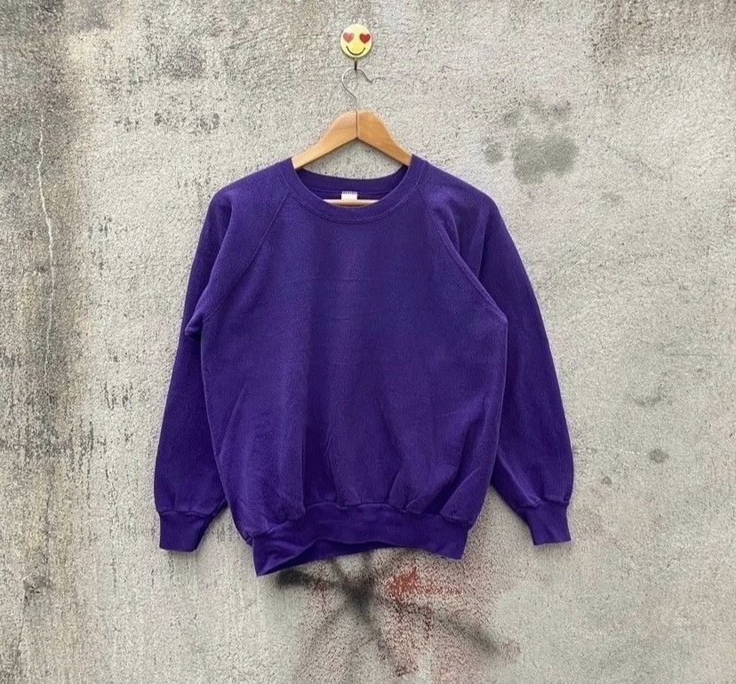 Vintage Vintage 90s plain sweatshirt pullover Size US L / EU 52-54 / 3 - 1 Thumbnail