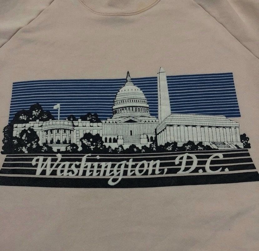 Fruit Of The Loom Vintage 80s washington dc sweatshirt pullover Size US L / EU 52-54 / 3 - 2 Thumbnail