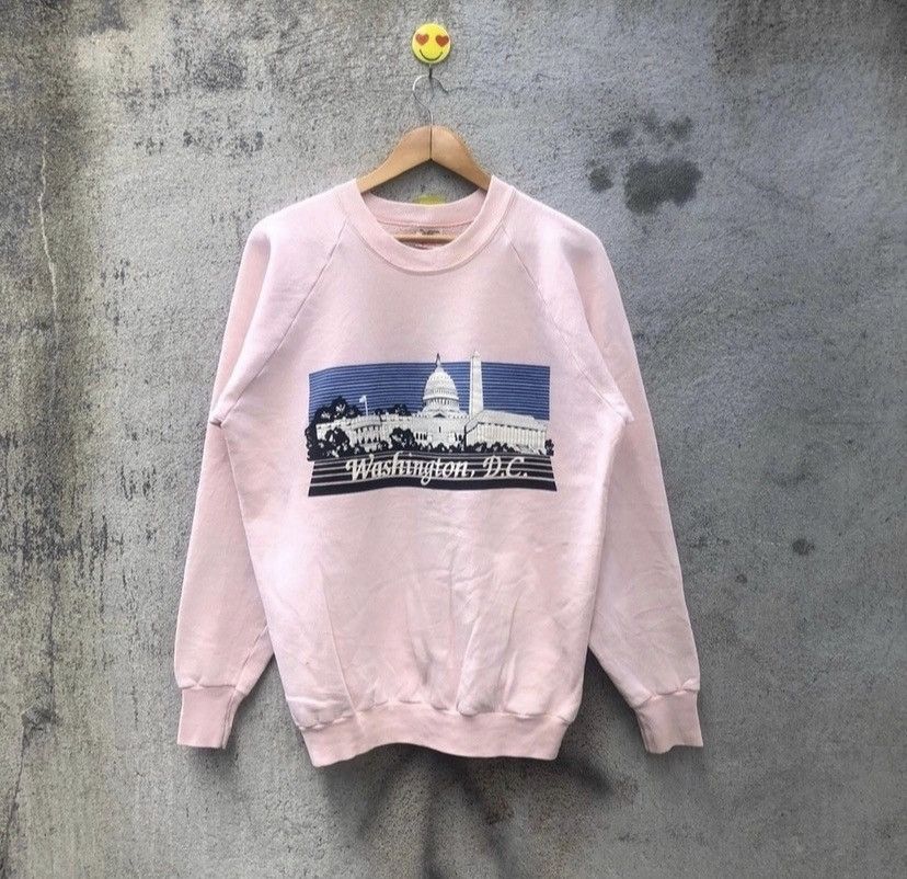 Fruit Of The Loom Vintage 80s washington dc sweatshirt pullover Size US L / EU 52-54 / 3 - 1 Thumbnail