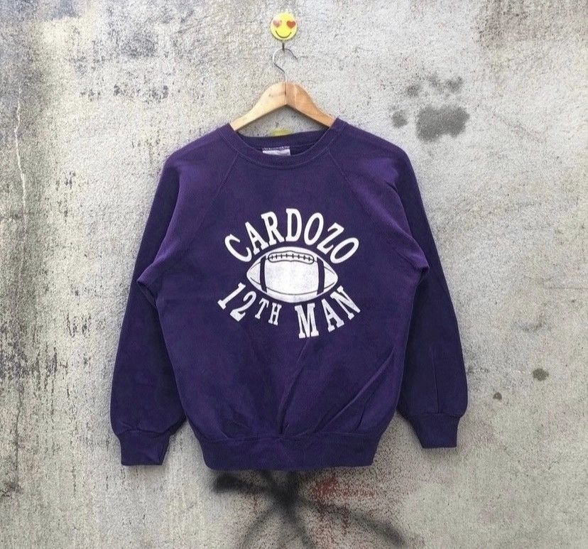 NFL Vintage 80s cardozo 12th man sweatshirt pullover Size US M / EU 48-50 / 2 - 1 Thumbnail