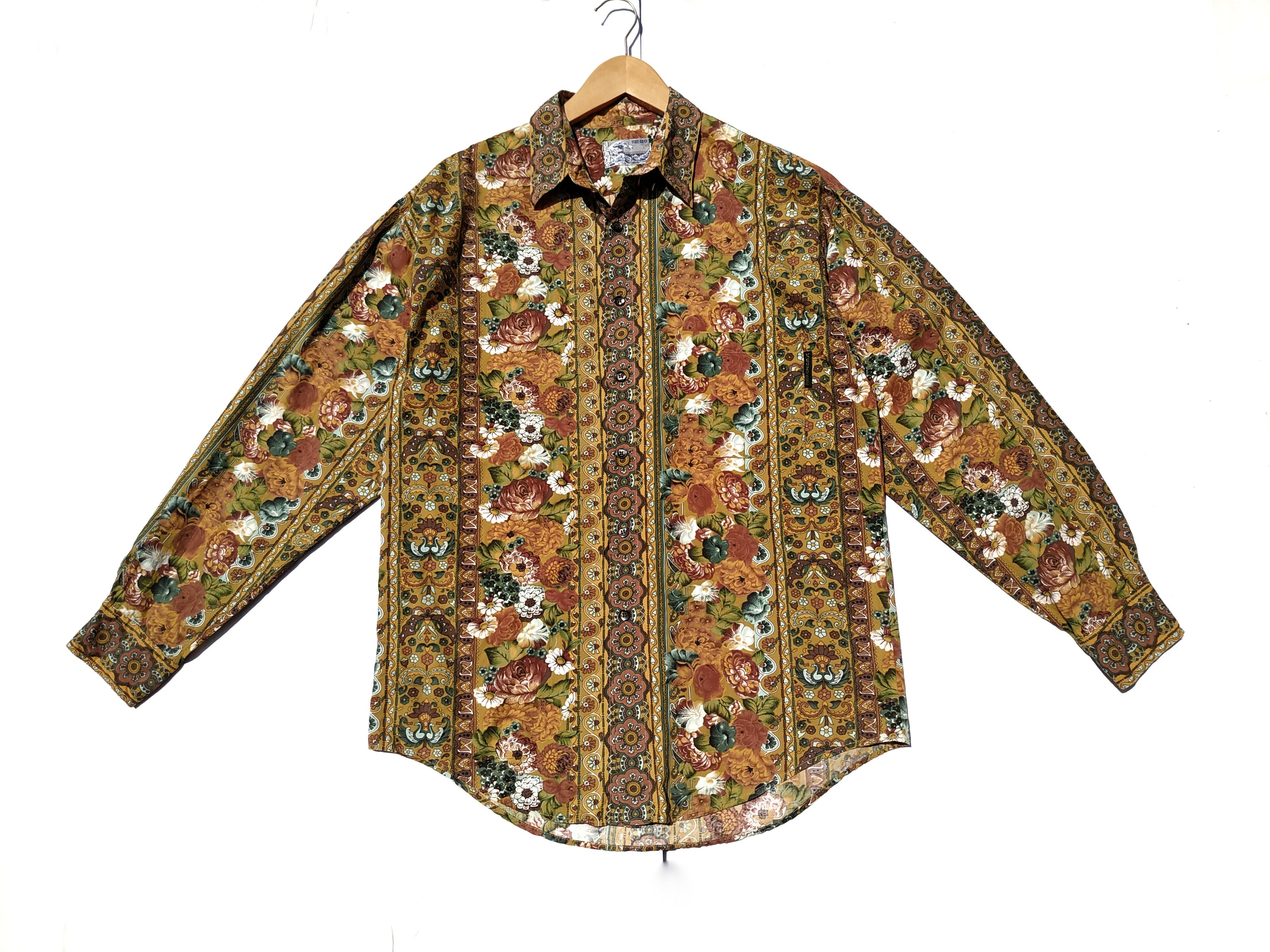Kenzo Fit S to M, Kenzo Cotton Rayon Floral Shirt Size US M / EU 48-50 / 2 - 6 Thumbnail