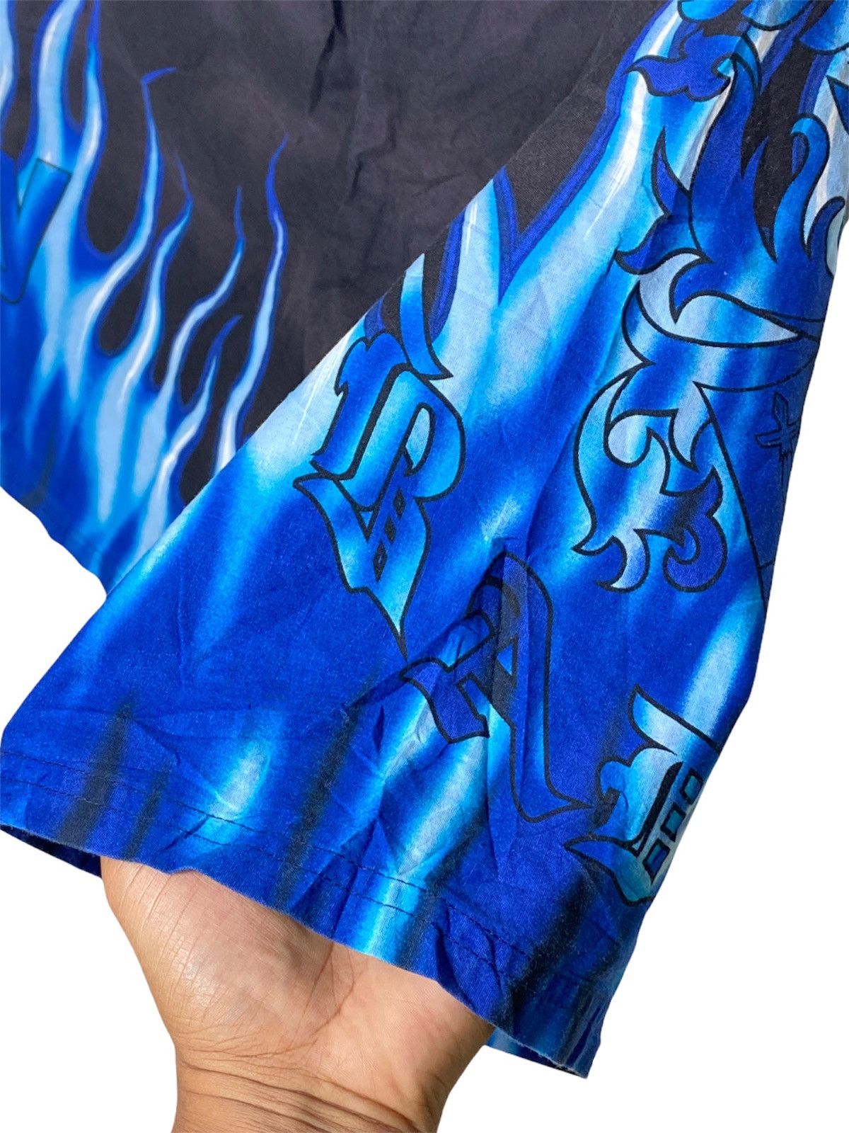 Vintage XX Badboy Blue Fire Flamed Shorts Size US 32 / EU 48 - 5 Thumbnail