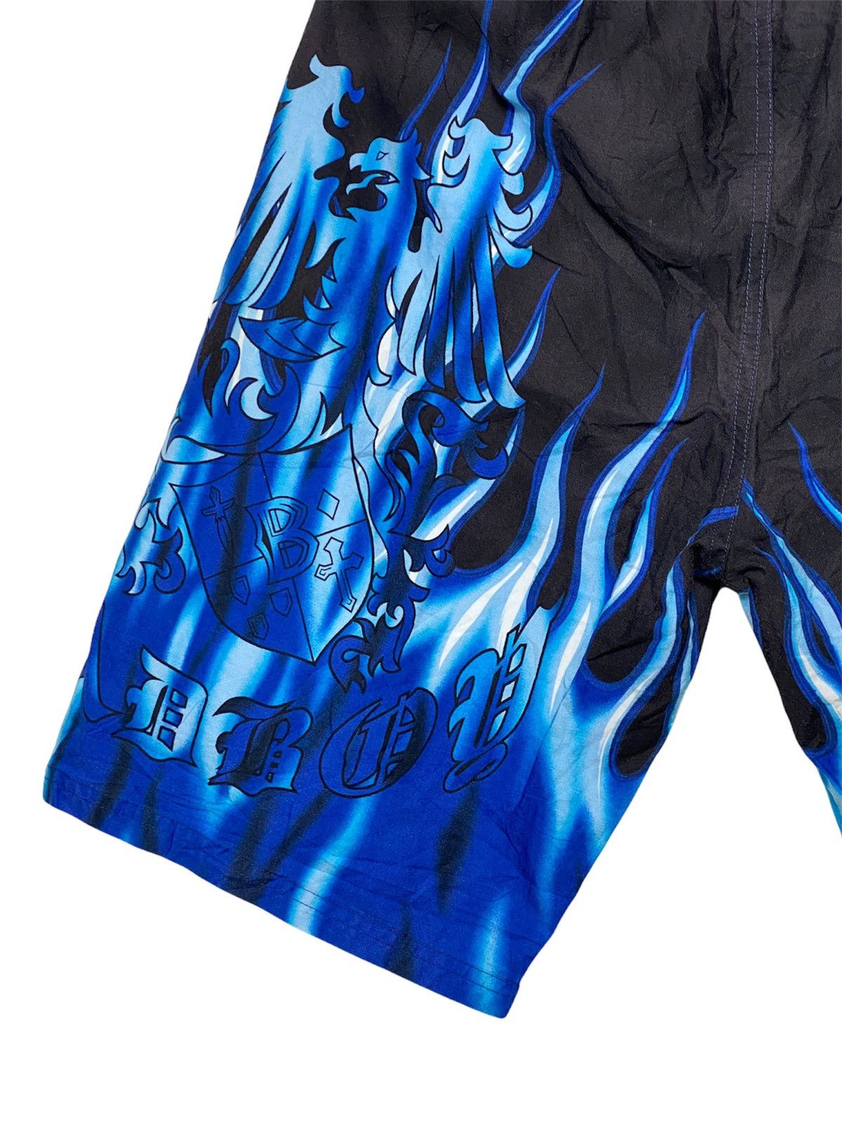 Vintage XX Badboy Blue Fire Flamed Shorts Size US 32 / EU 48 - 6 Thumbnail