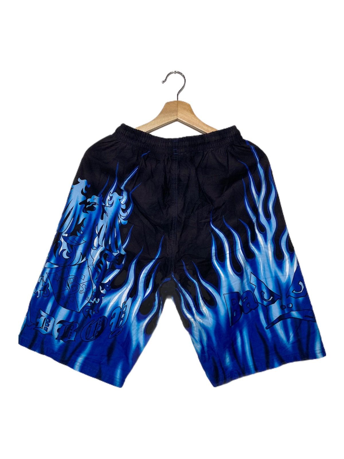 Vintage XX Badboy Blue Fire Flamed Shorts Size US 32 / EU 48 - 2 Thumbnail