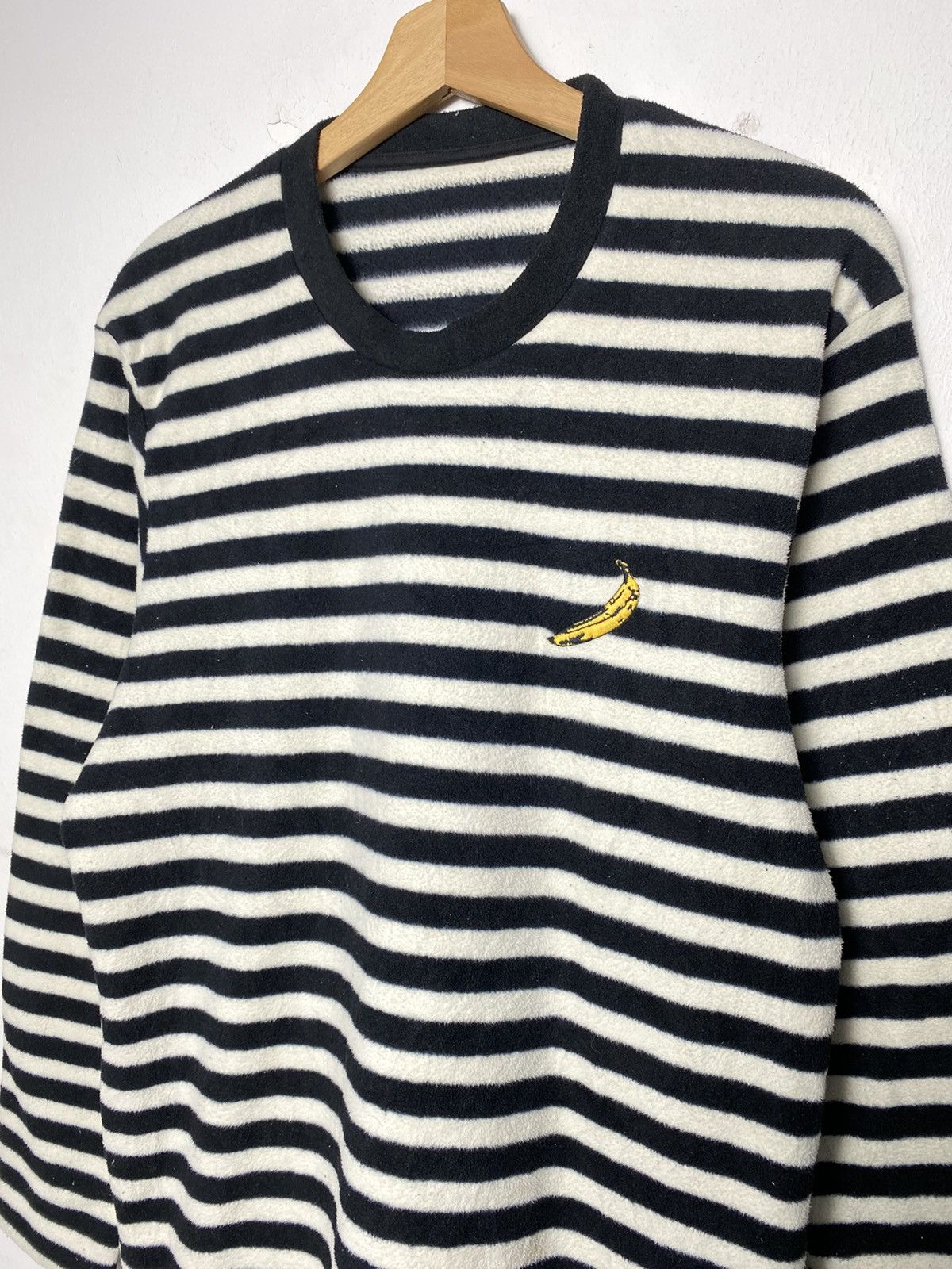 Andy Warhol × Vintage Vintage Andy Warhol Banana Uniqlo Striped Fleece Crewneck Size US L / EU 52-54 / 3 - 3 Thumbnail