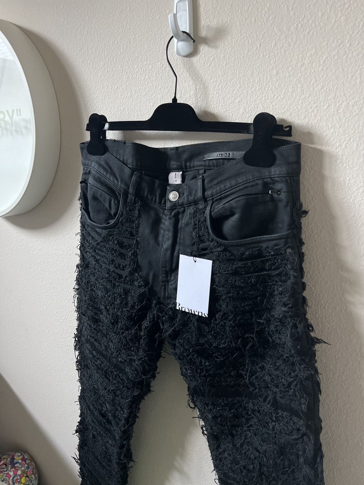 1017 ALYX 9SM × Blackmeans 1017 ALYX 9SM Blackmeans Fringed Jeans Size US 32 / EU 48 - 3 Thumbnail