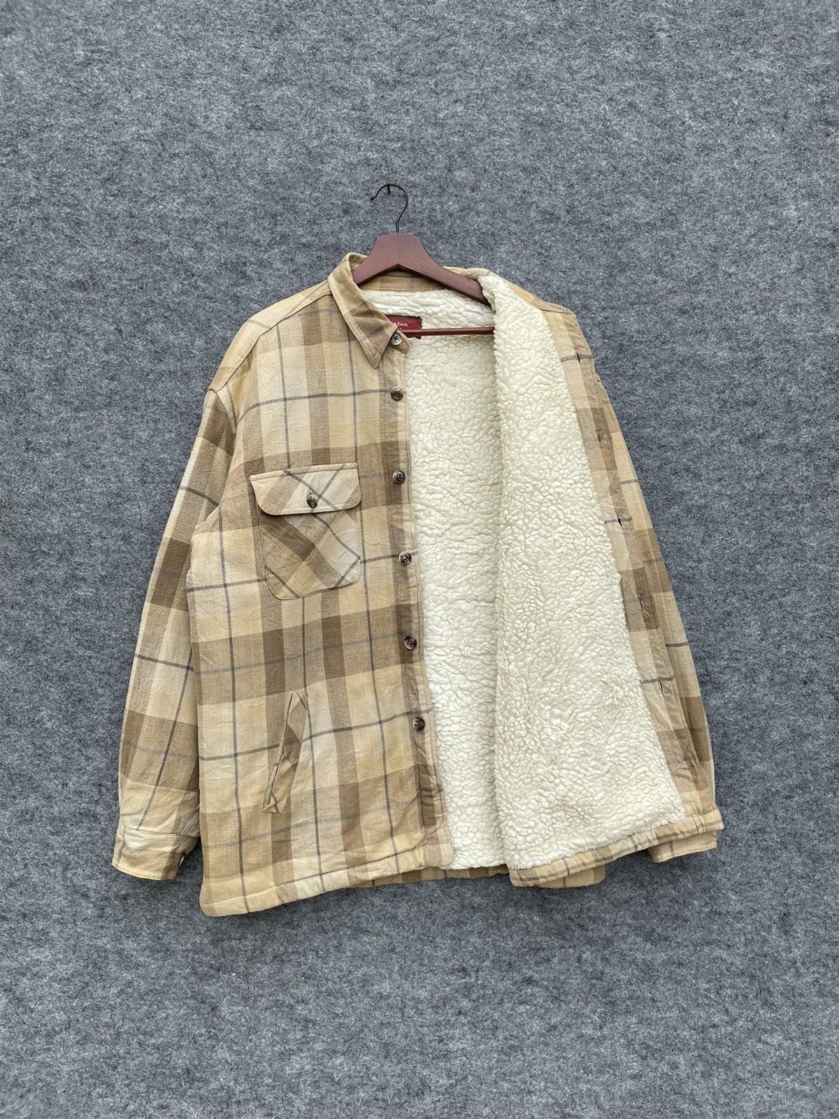 Eton × Flannel × Vintage VINTAGE RALPH ETON SHEARLING FLANNEL JACKET Size US L / EU 52-54 / 3 - 5 Thumbnail