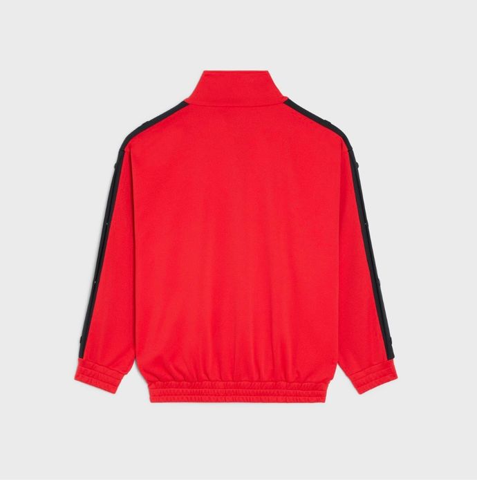 Celine Tracksuit Jacket In Double Face Jersey Red/Black