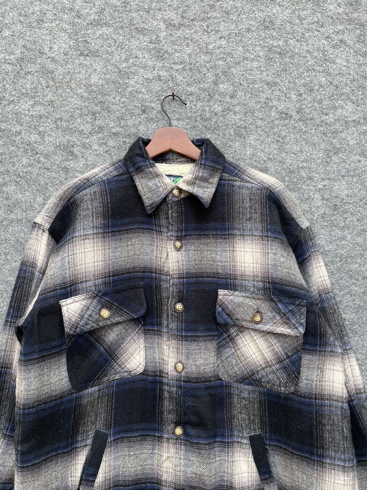 Flannel × Japanese Brand × Vintage VINTAGE ANDLO SHEARLING FLANNEL JACKET Size US M / EU 48-50 / 2 - 2 Thumbnail