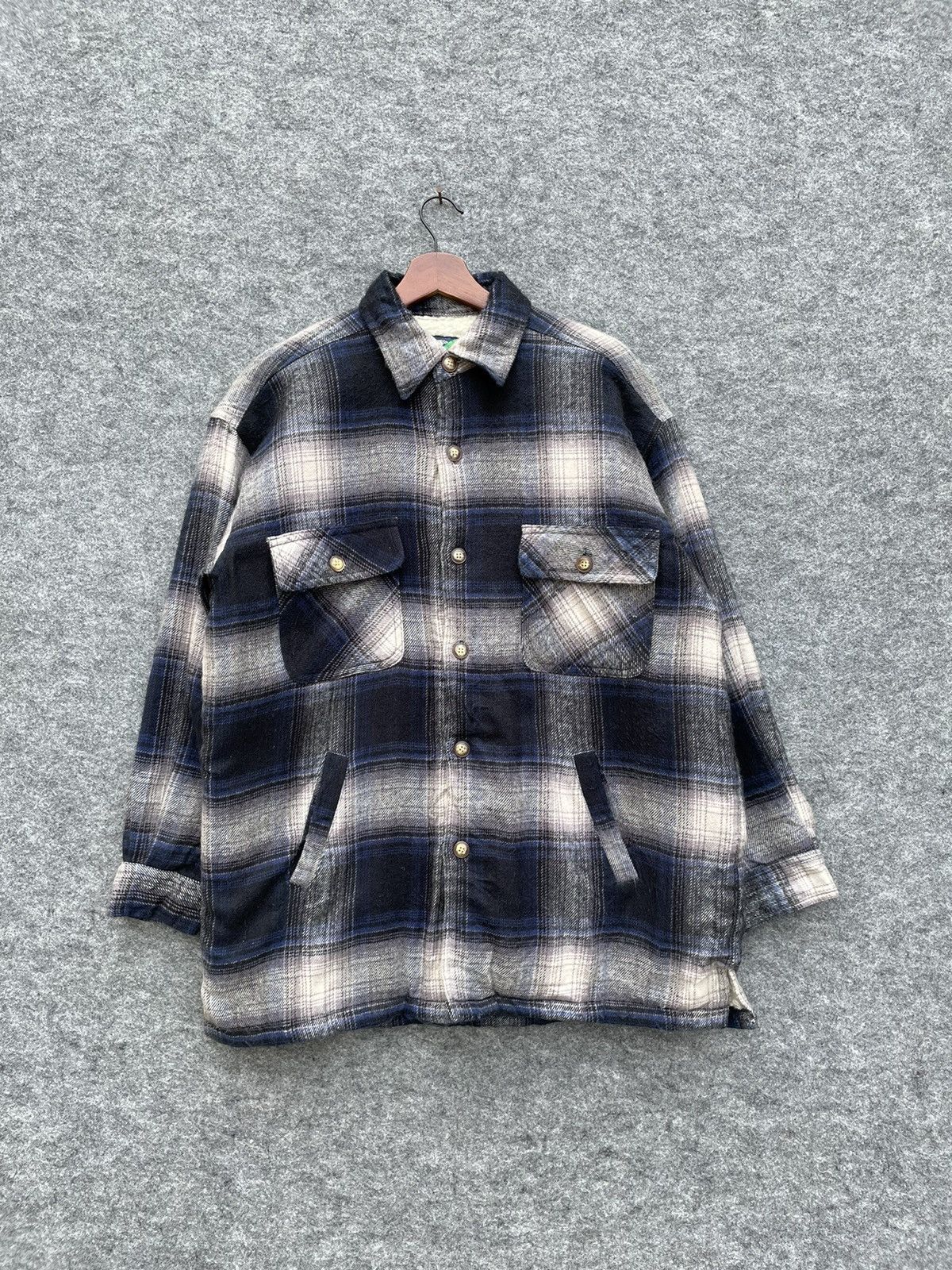 Flannel × Japanese Brand × Vintage VINTAGE ANDLO SHEARLING FLANNEL JACKET Size US M / EU 48-50 / 2 - 1 Thumbnail