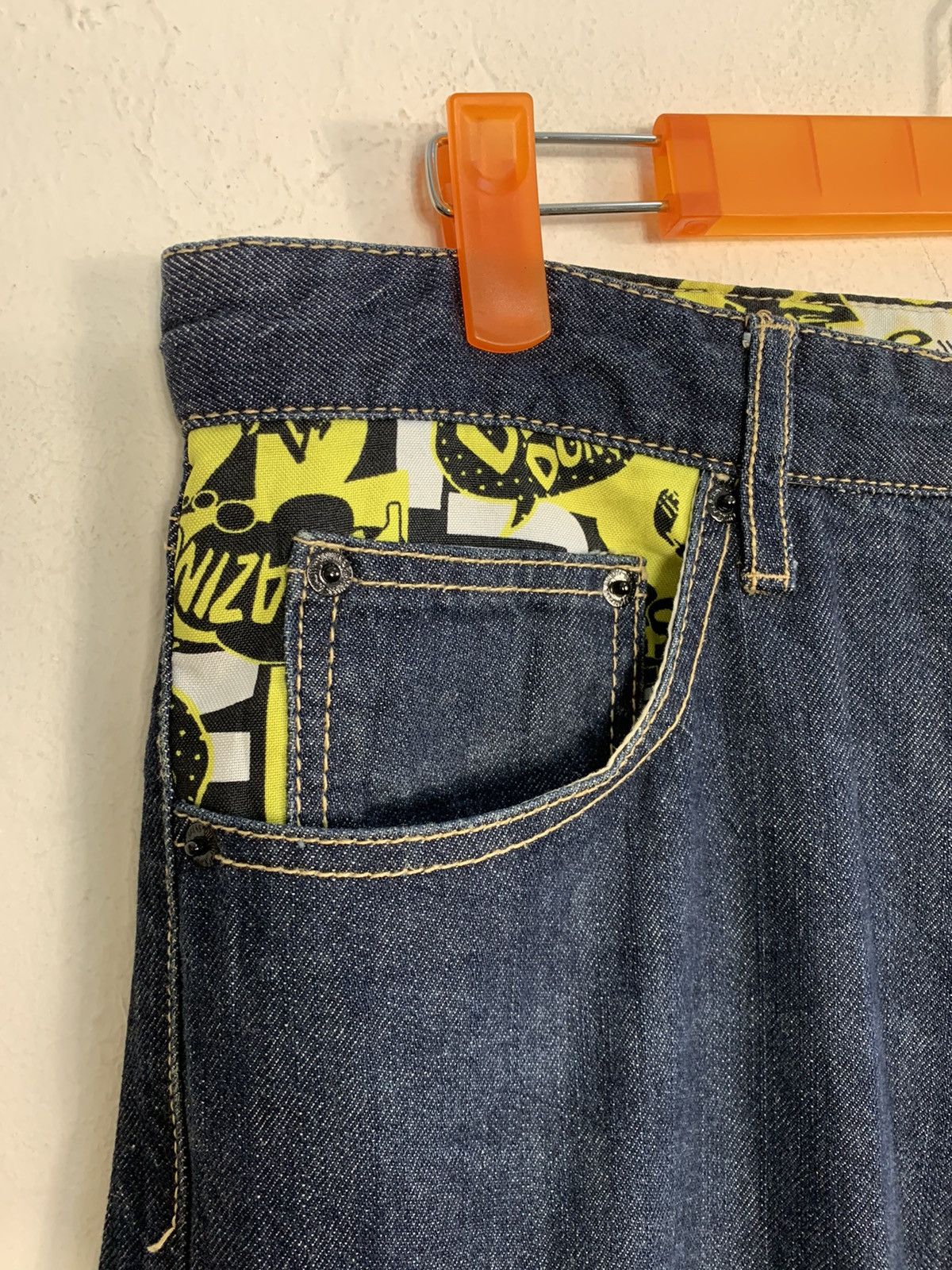 Japanese Brand Gang Buster Resplend Pow Indigo Printed Denim Jeans Size US 32 / EU 48 - 5 Thumbnail