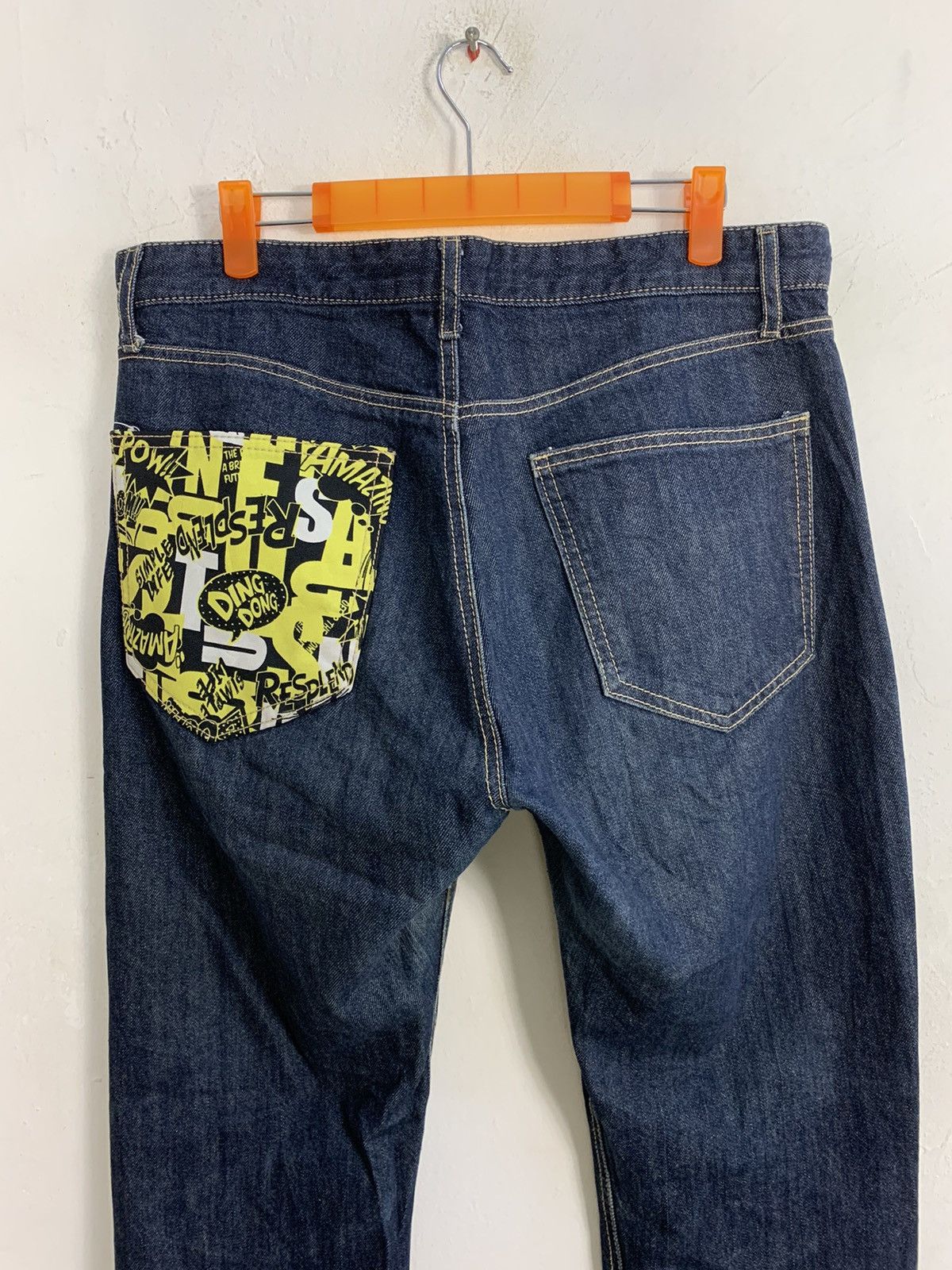 Japanese Brand Gang Buster Resplend Pow Indigo Printed Denim Jeans Size US 32 / EU 48 - 6 Thumbnail