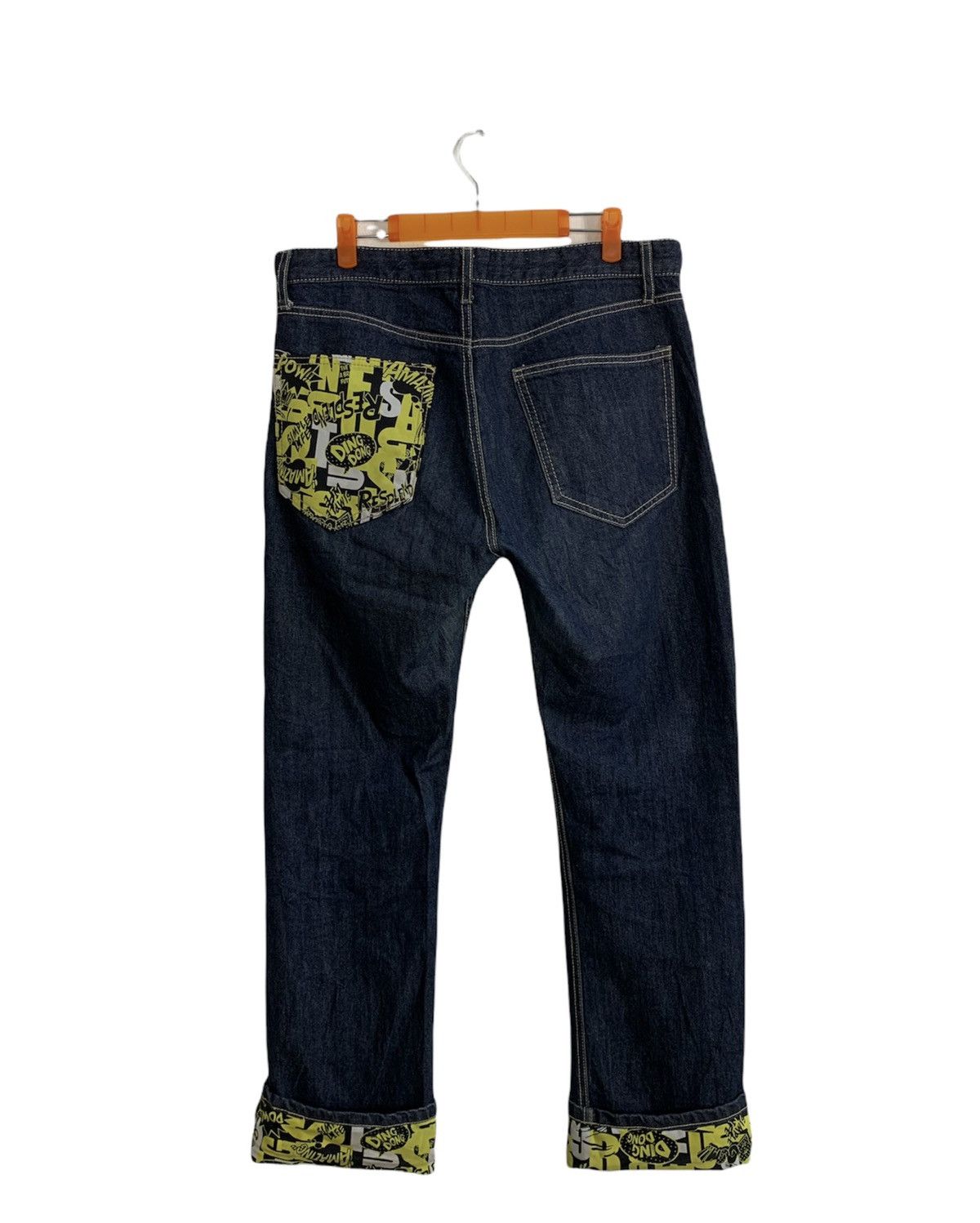 Japanese Brand Gang Buster Resplend Pow Indigo Printed Denim Jeans Size US 32 / EU 48 - 2 Thumbnail