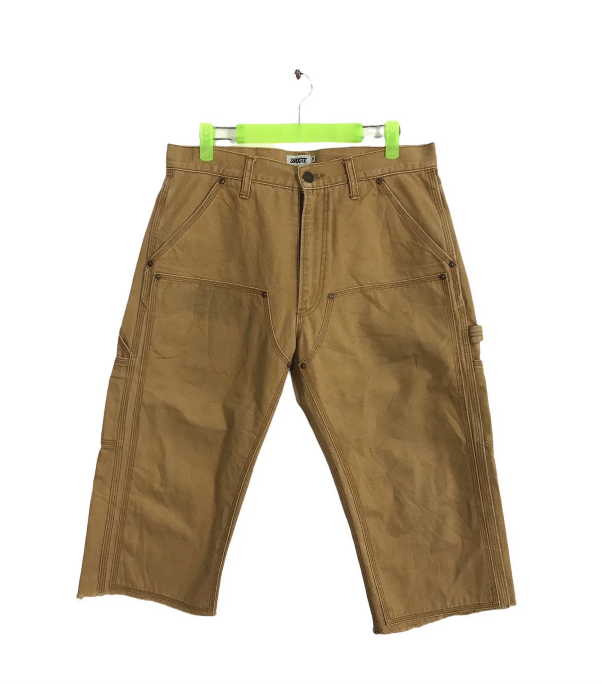 image of Vintage Sarcastic Double Knee Short Pants Workwear Carpenter Cargo in Sand Brown, Men's (Size 32)