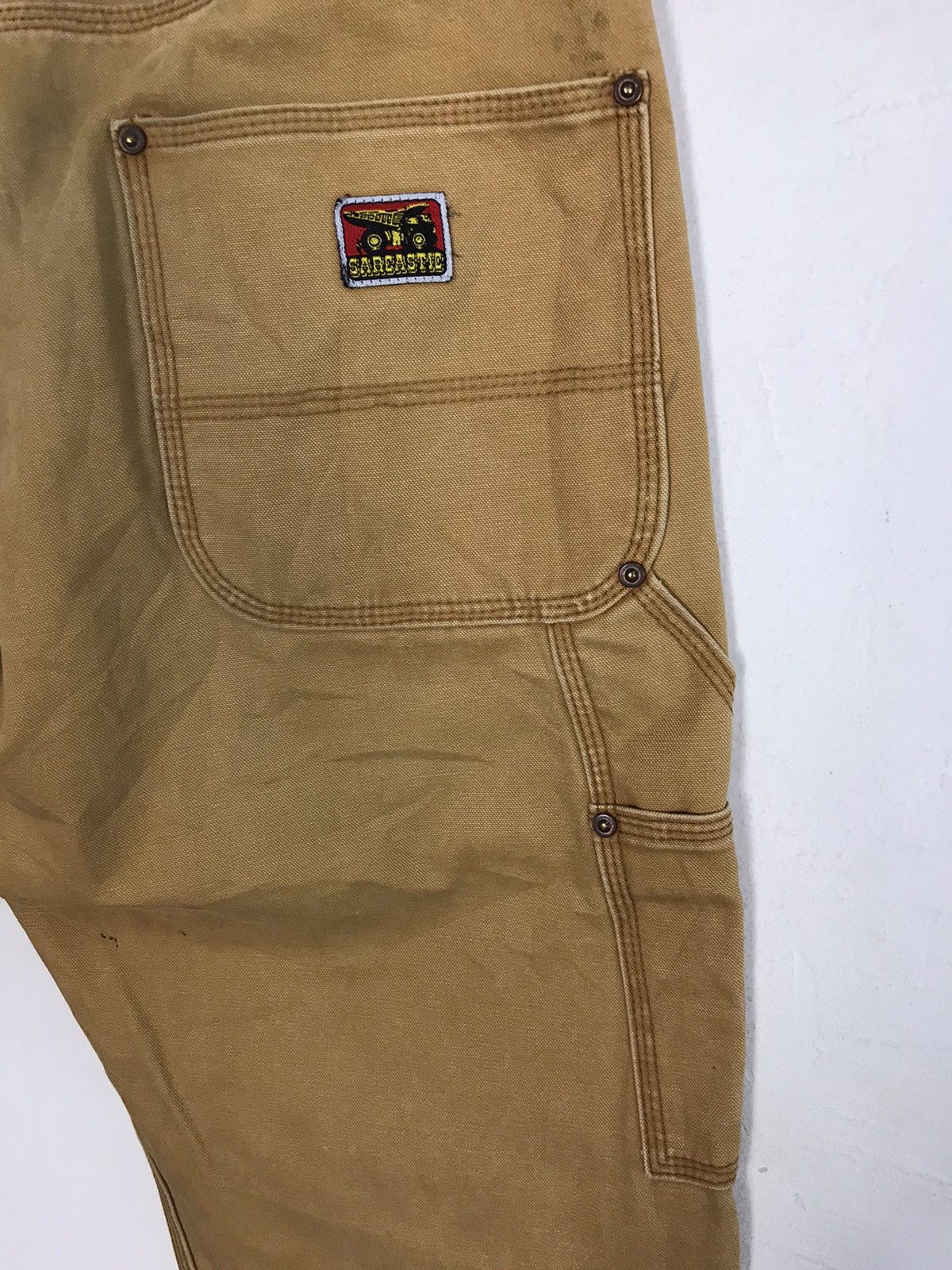 Japanese Brand Sarcastic Double Knee Short Pants Workwear Carpenter Cargo Size US 32 / EU 48 - 6 Thumbnail