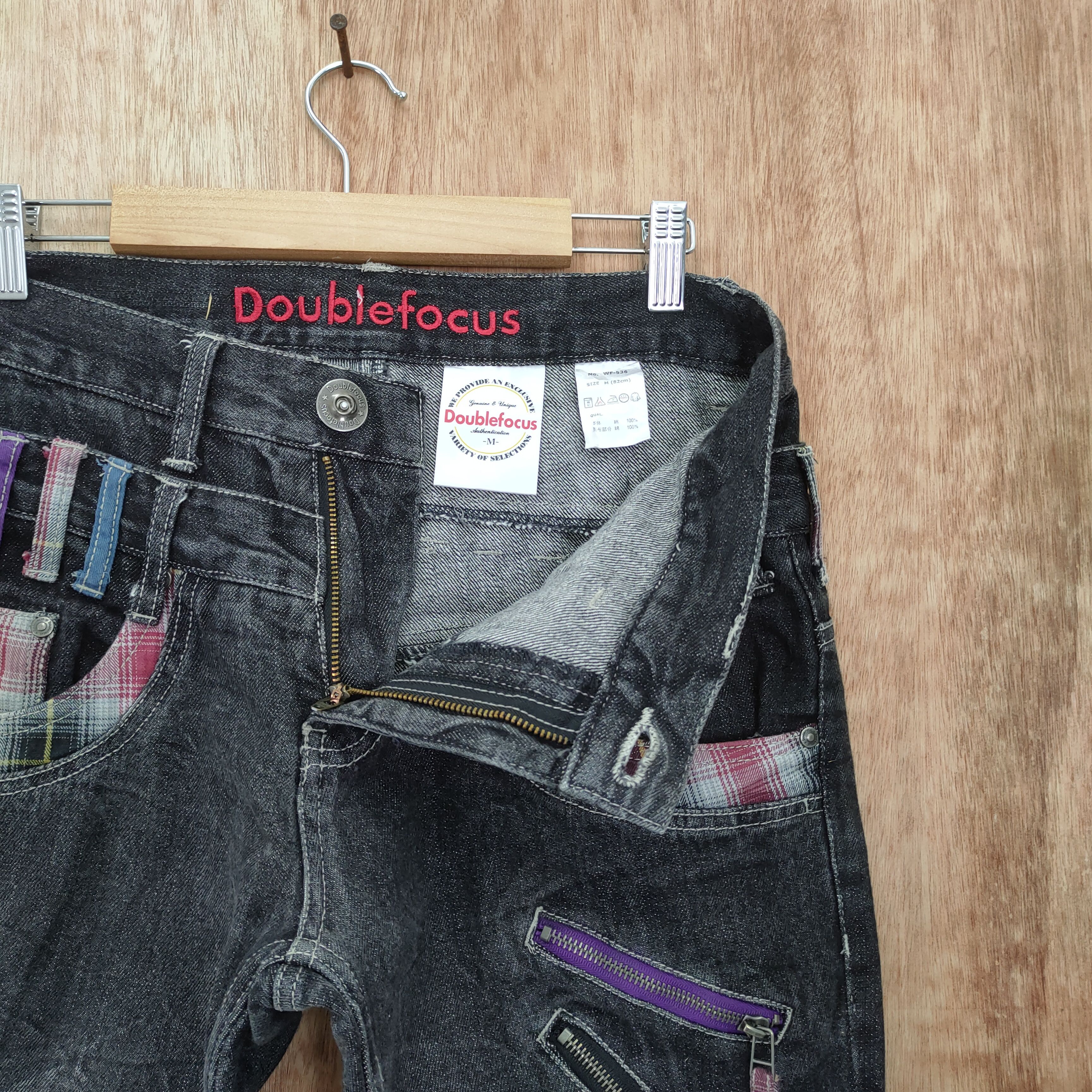 Japanese Brand DOUBLE FOCUS DOUBLE WAIST BLACK DENIM JEANS PANTS Size US 30 / EU 46 - 7 Thumbnail