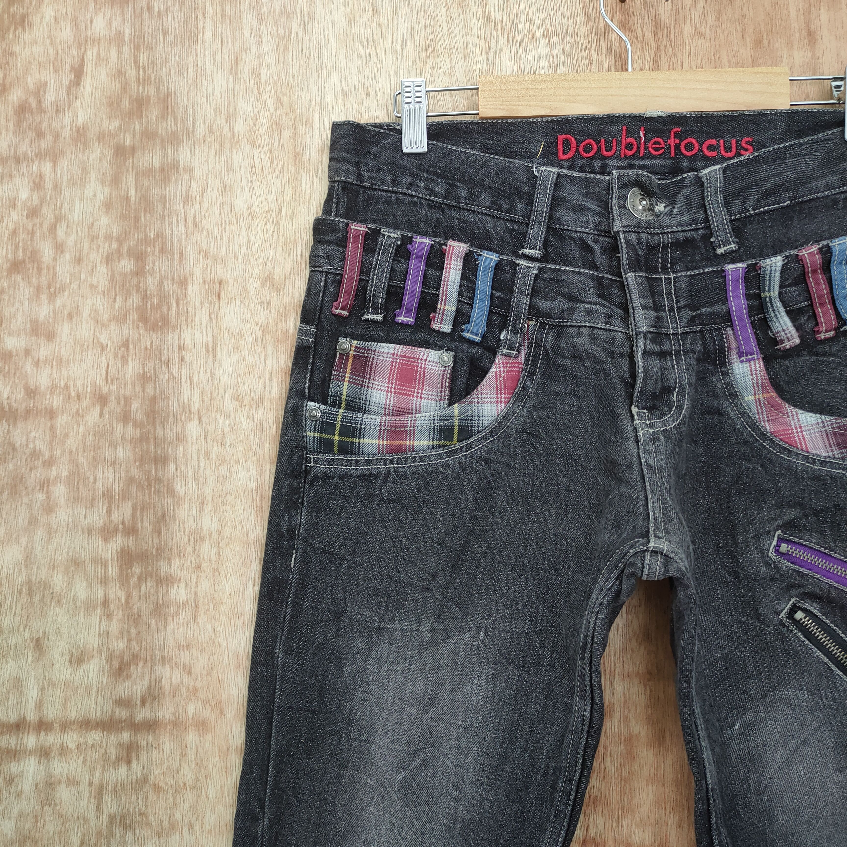 Japanese Brand DOUBLE FOCUS DOUBLE WAIST BLACK DENIM JEANS PANTS Size US 30 / EU 46 - 6 Thumbnail