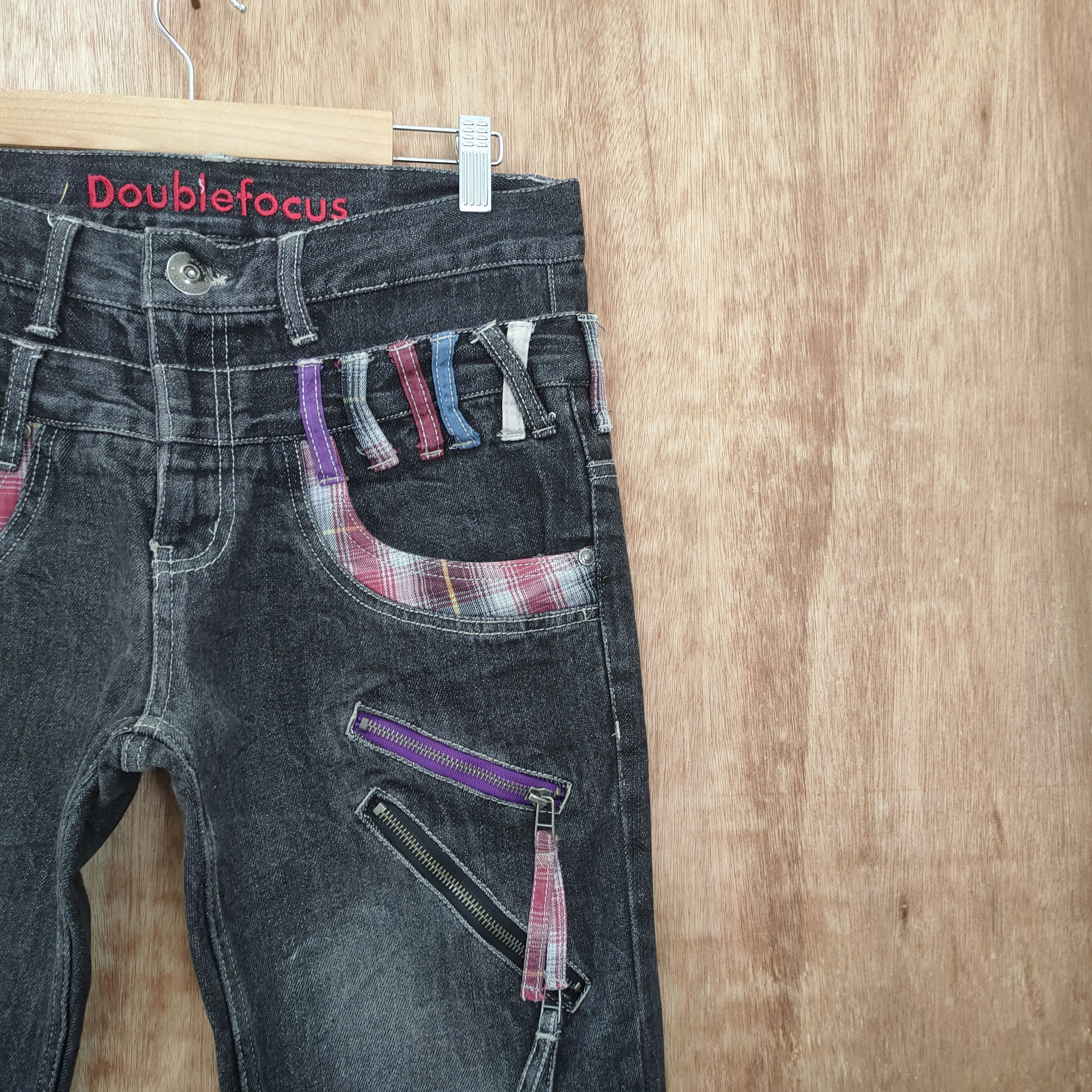 Japanese Brand DOUBLE FOCUS DOUBLE WAIST BLACK DENIM JEANS PANTS Size US 30 / EU 46 - 5 Thumbnail