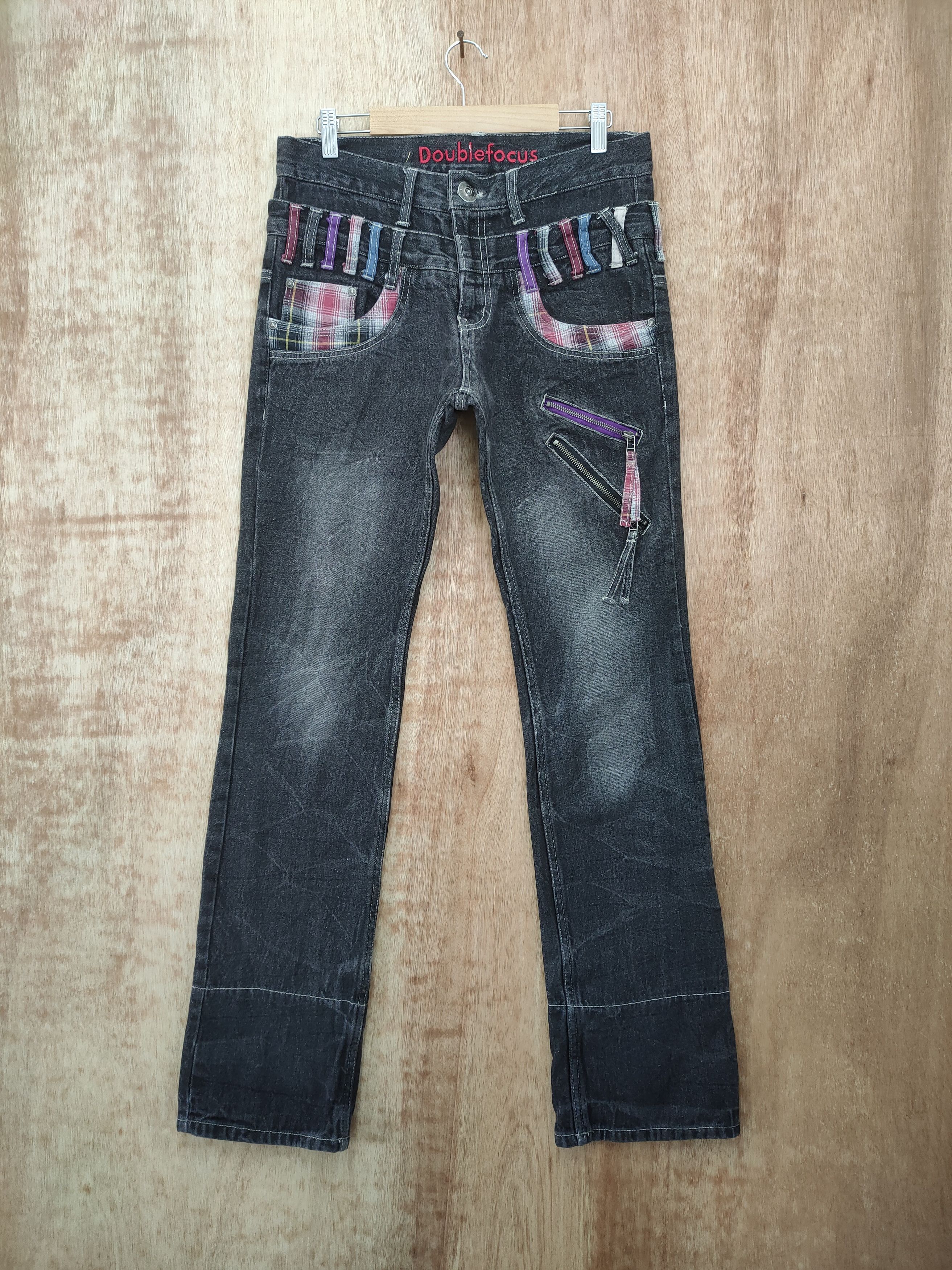 Japanese Brand DOUBLE FOCUS DOUBLE WAIST BLACK DENIM JEANS PANTS Size US 30 / EU 46 - 1 Thumbnail