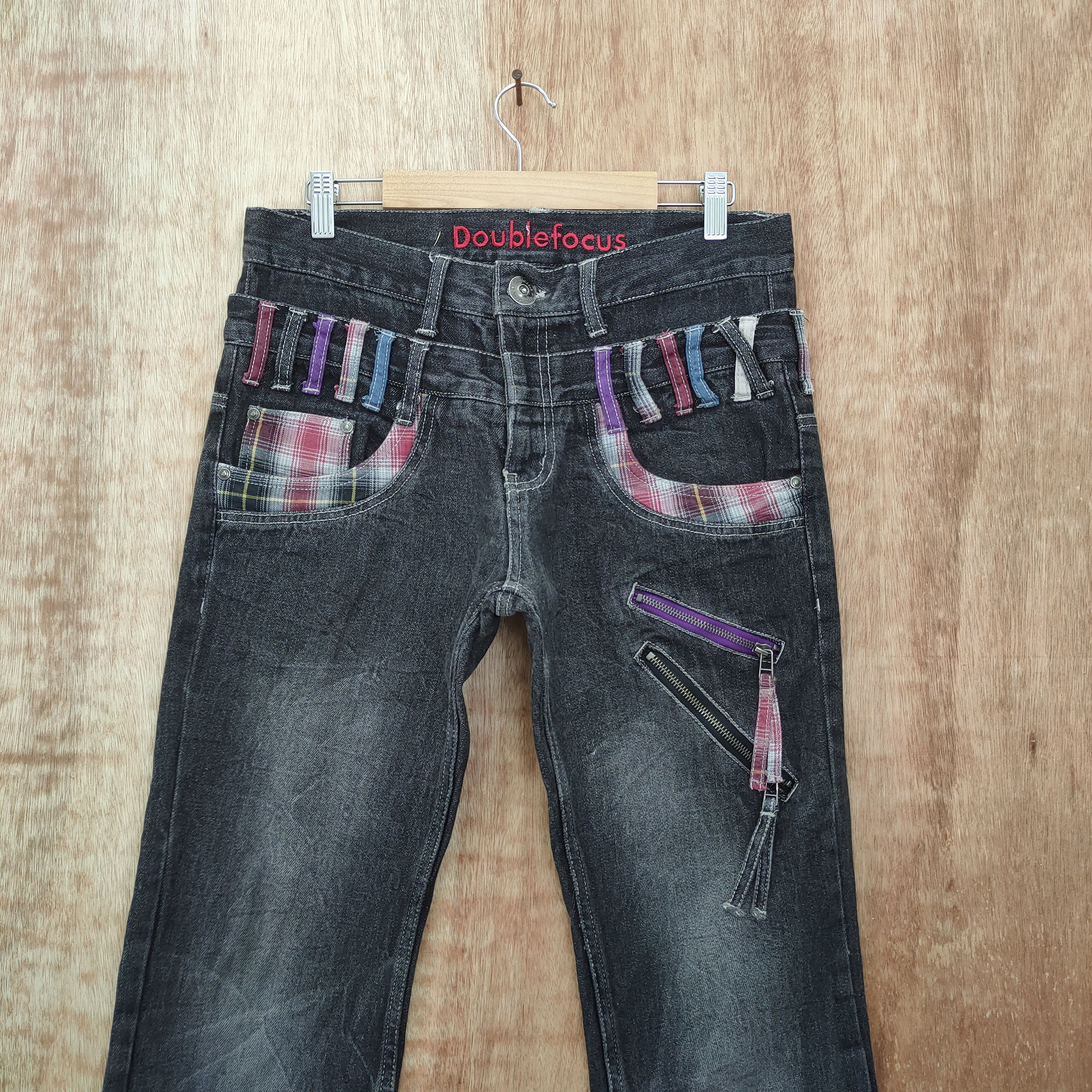 Japanese Brand DOUBLE FOCUS DOUBLE WAIST BLACK DENIM JEANS PANTS Size US 30 / EU 46 - 3 Thumbnail
