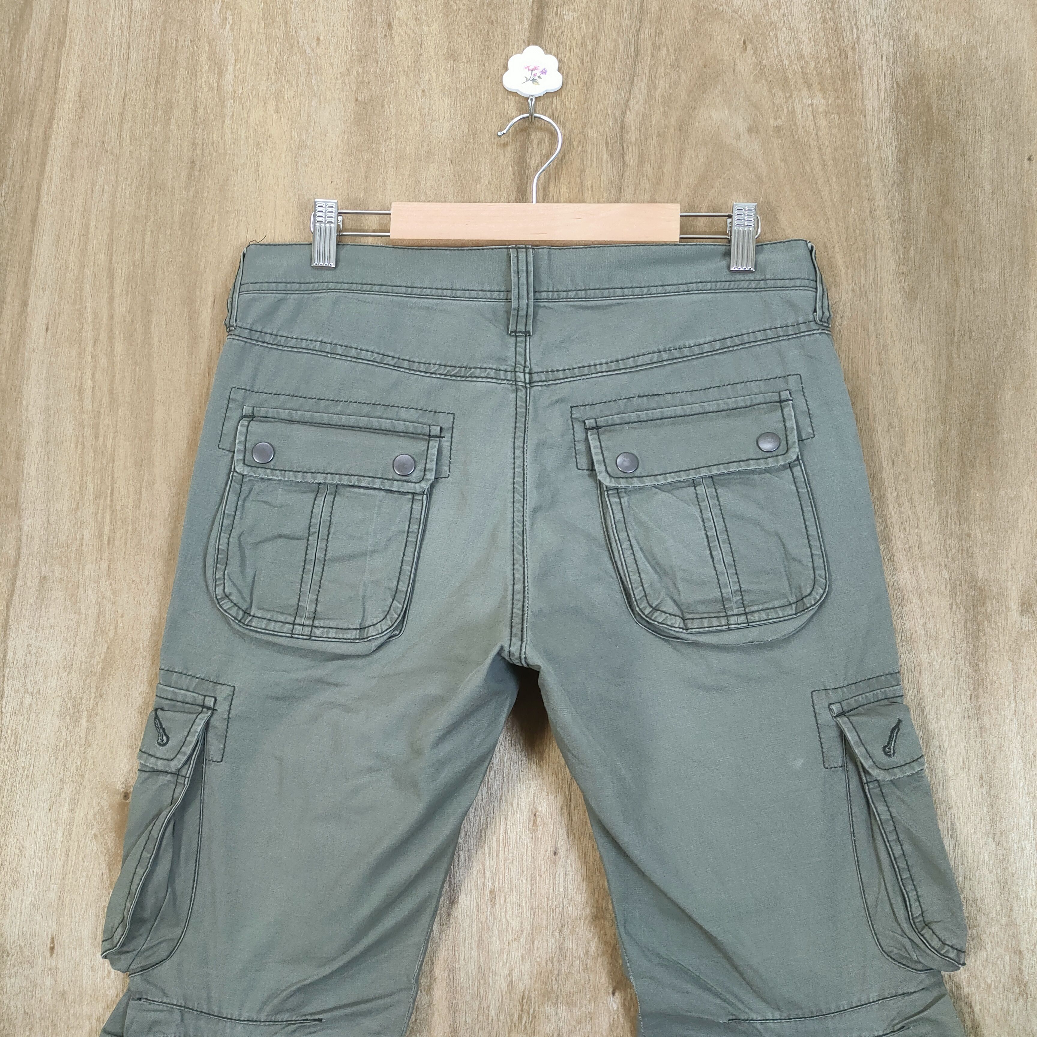 Japanese Brand VINTAGE EGDE FADED FLARE CARGO PANTS Size US 31 - 7 Thumbnail