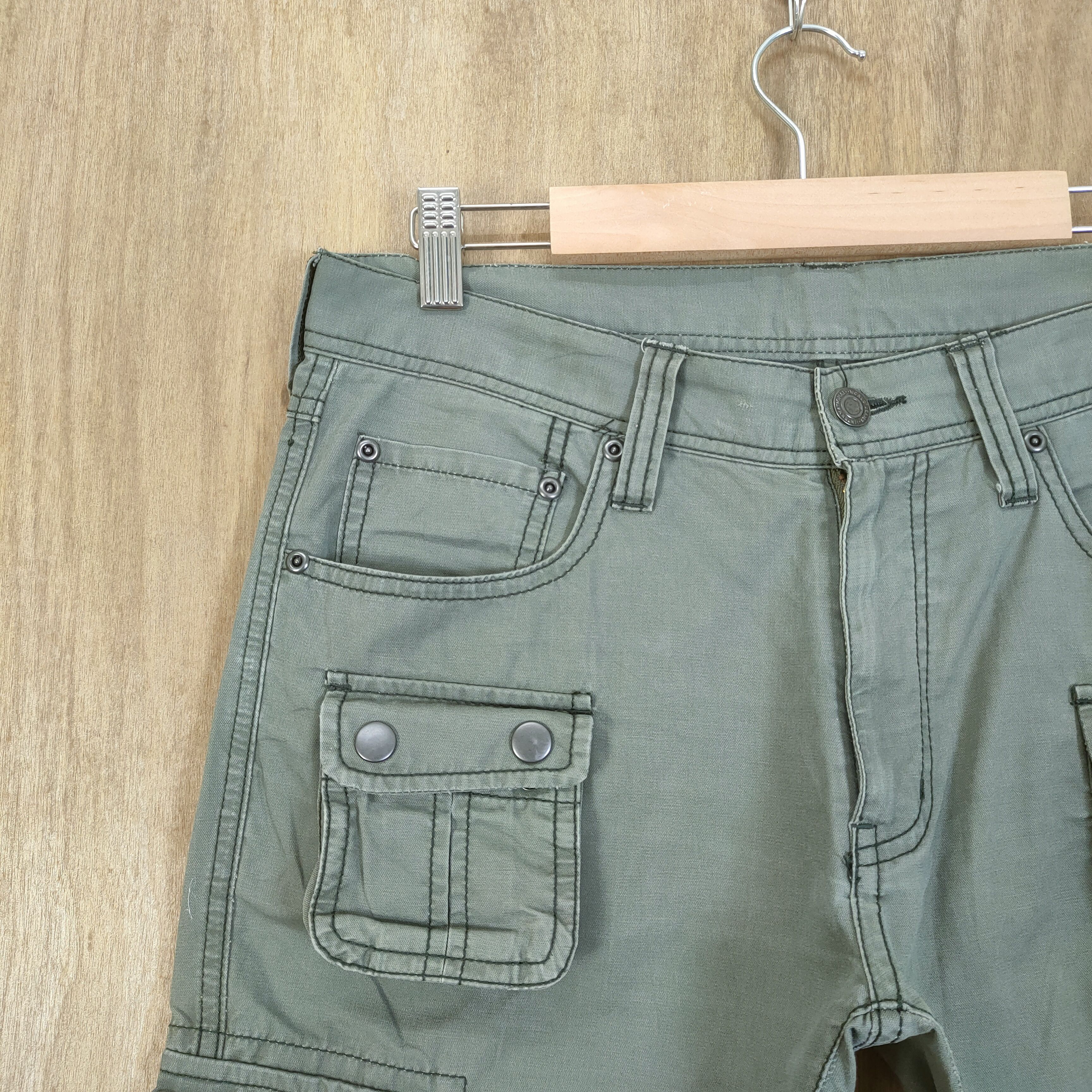 Japanese Brand VINTAGE EGDE FADED FLARE CARGO PANTS Size US 31 - 4 Thumbnail