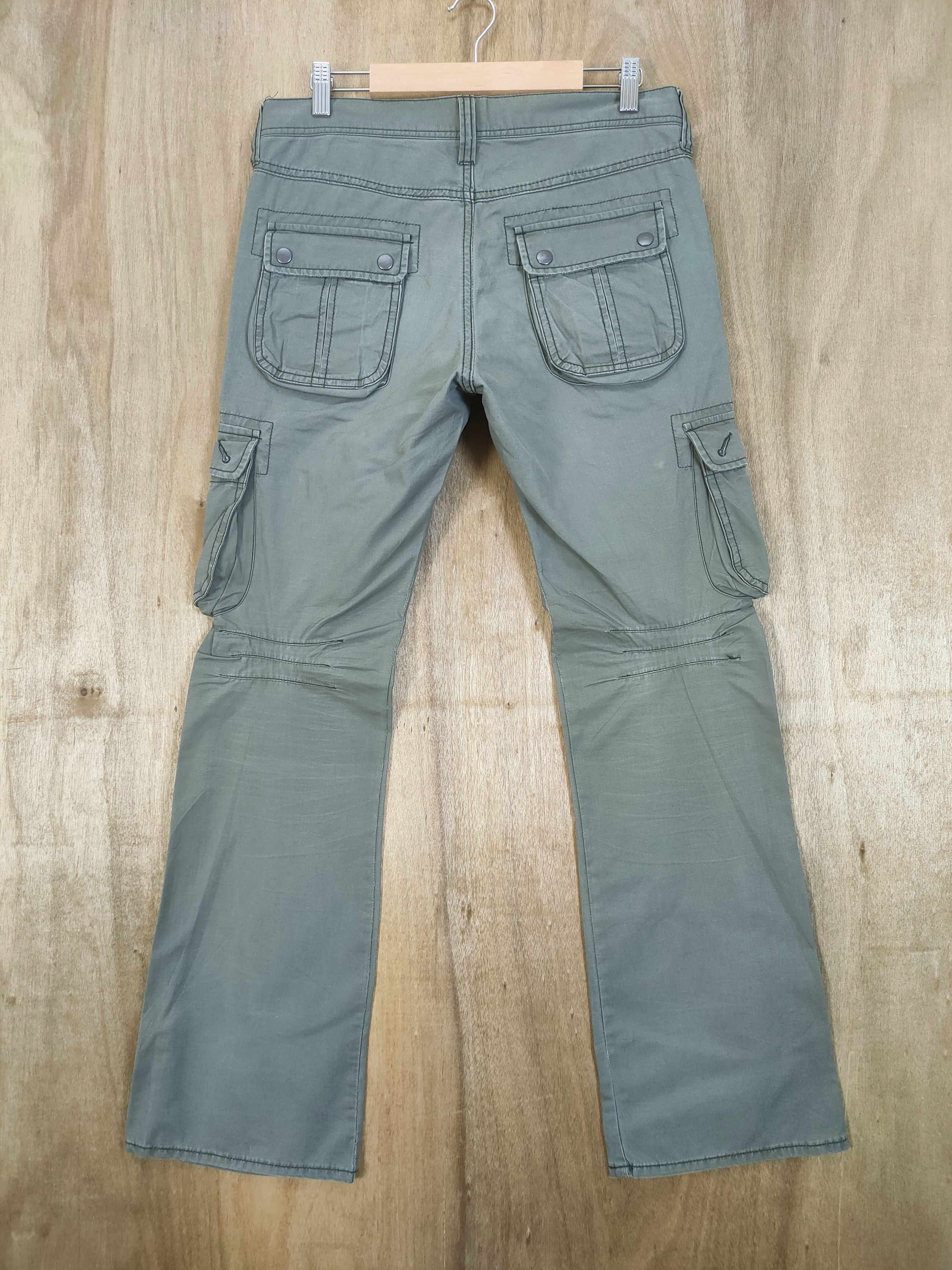 Japanese Brand VINTAGE EGDE FADED FLARE CARGO PANTS Size US 31 - 6 Thumbnail