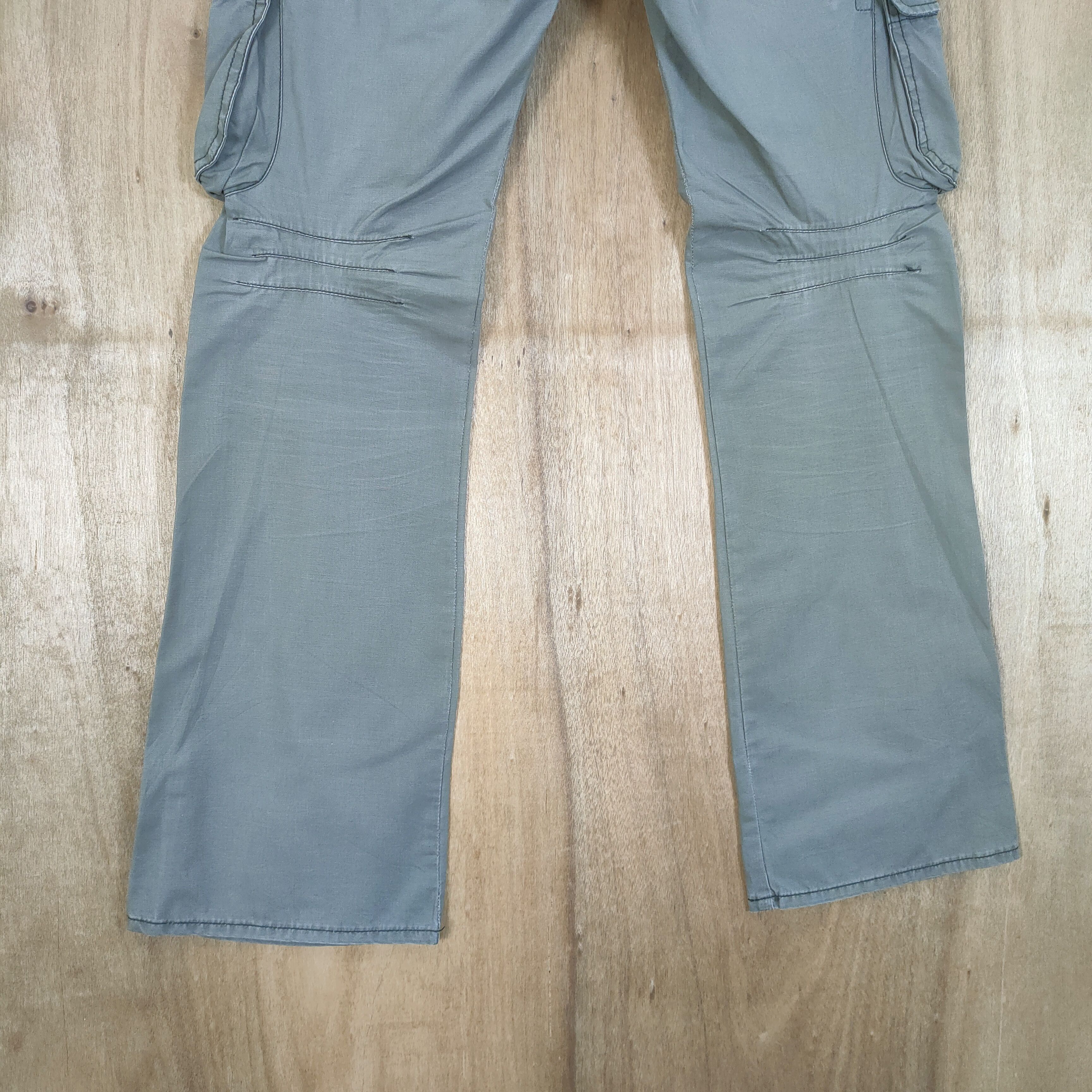 Japanese Brand VINTAGE EGDE FADED FLARE CARGO PANTS Size US 31 - 8 Thumbnail