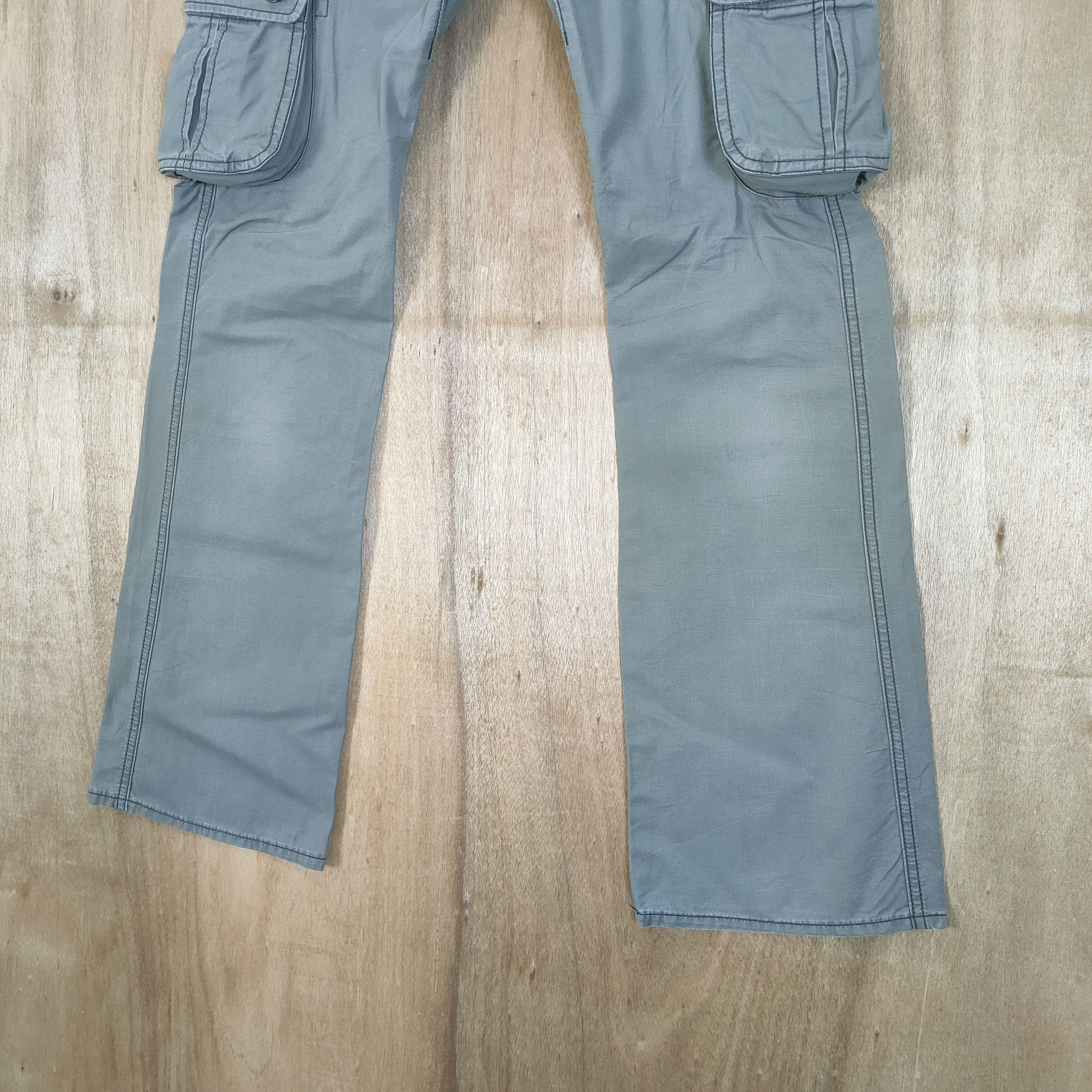 Japanese Brand VINTAGE EGDE FADED FLARE CARGO PANTS Size US 31 - 3 Thumbnail