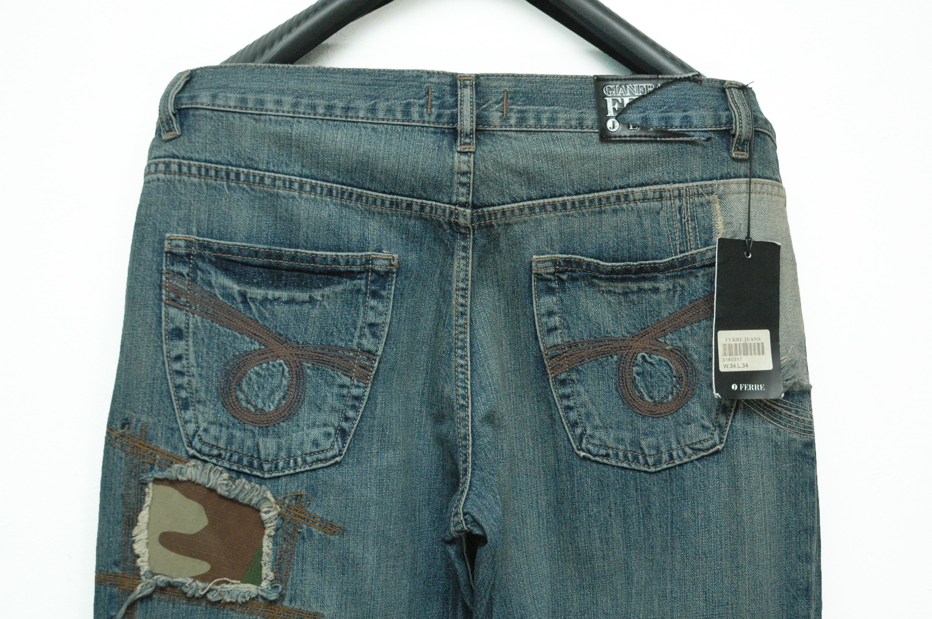 Gianfranco Ferre NWT Vintage Gianfranco Ferre Patchwork Jeans Size US 34 / EU 50 - 5 Thumbnail