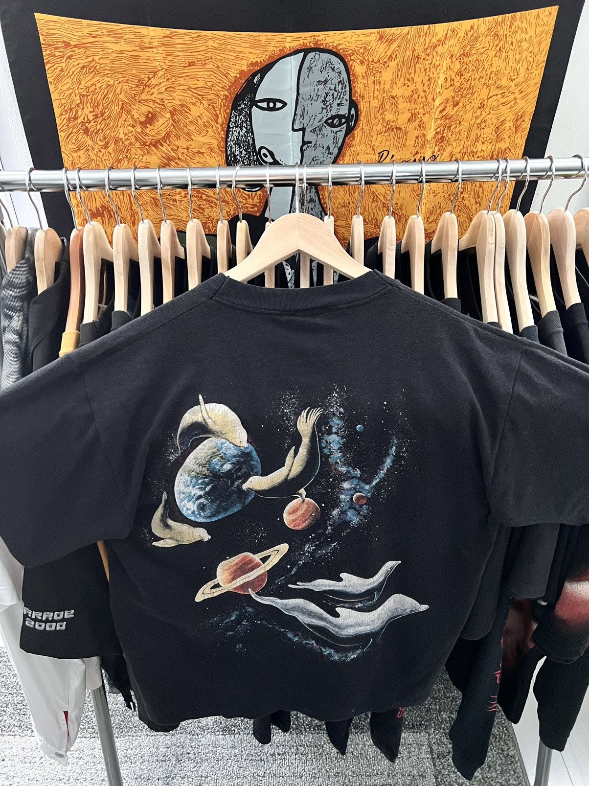 Vintage Harlequin 1990 Vintage Cosmic Ocean Life T Shirt Size US M / EU 48-50 / 2 - 2 Thumbnail