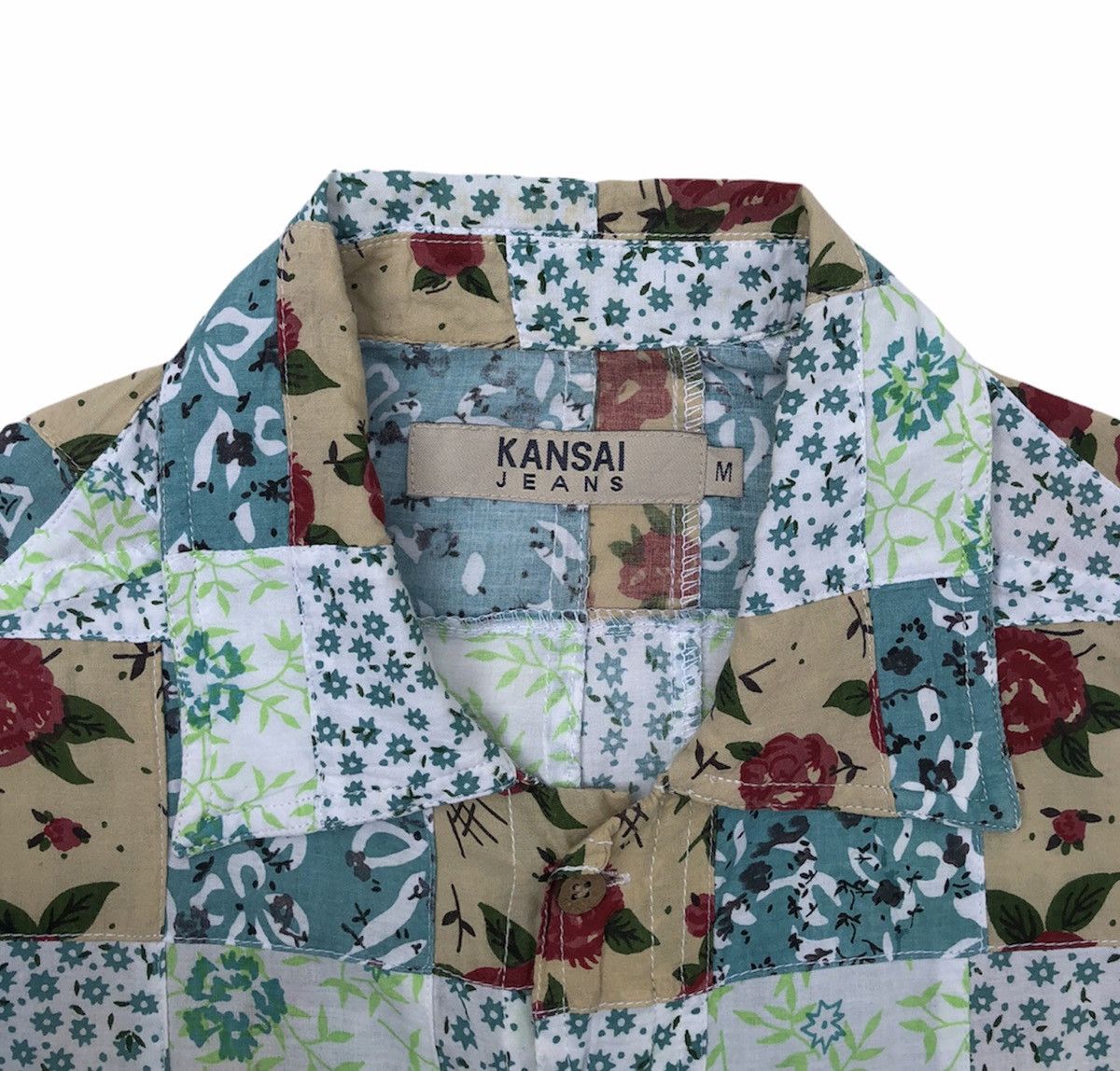 Kansai Yamamoto Kansai Jeans Flora Patchwork Short Sleeves Shirt Size US M / EU 48-50 / 2 - 9 Thumbnail