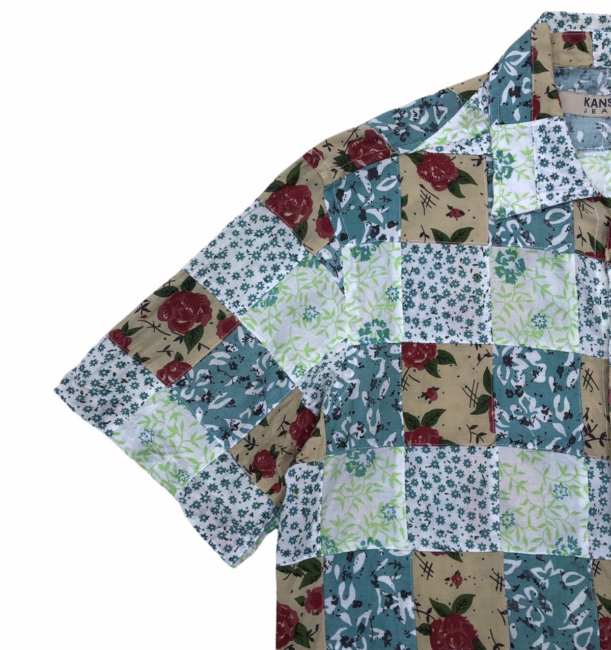 Kansai Yamamoto Kansai Jeans Flora Patchwork Short Sleeves Shirt Size US M / EU 48-50 / 2 - 8 Thumbnail