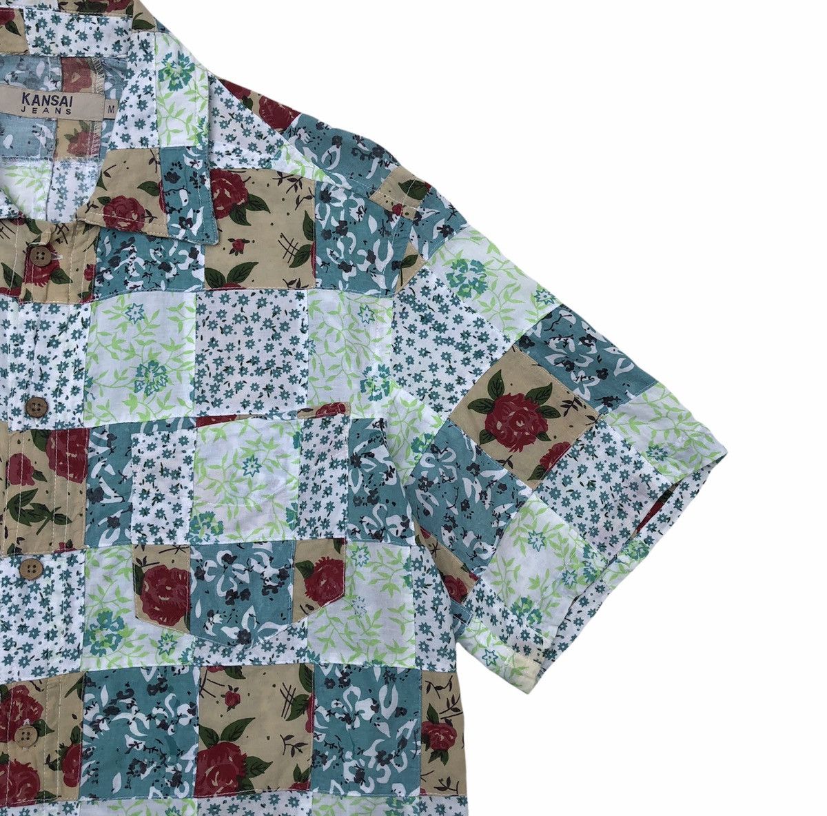 Kansai Yamamoto Kansai Jeans Flora Patchwork Short Sleeves Shirt Size US M / EU 48-50 / 2 - 7 Thumbnail