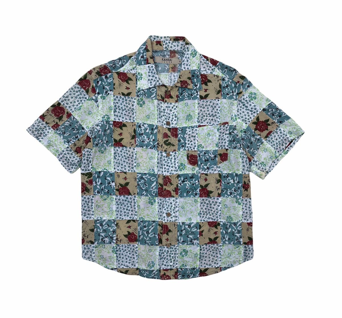 Kansai Yamamoto Kansai Jeans Flora Patchwork Short Sleeves Shirt Size US M / EU 48-50 / 2 - 6 Thumbnail