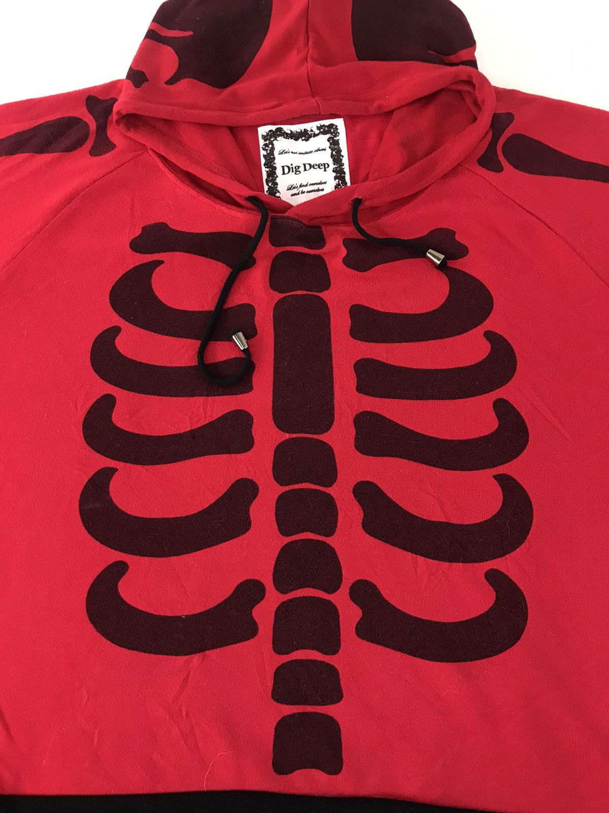 Japanese Brand × Vintage Dig Deep Rib Bone Skull Graphic Screen Baggy Hoodies Size US L / EU 52-54 / 3 - 3 Thumbnail