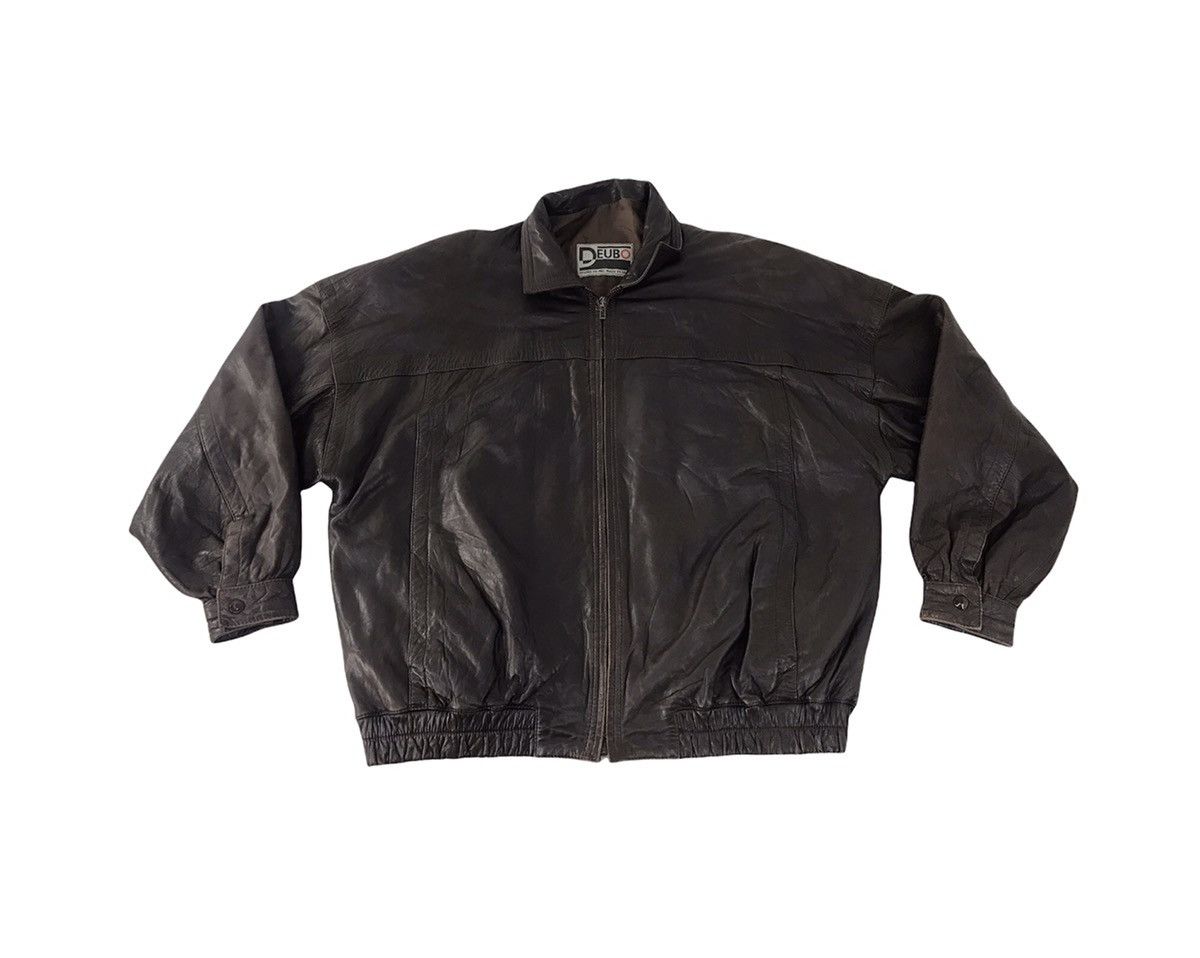 Deubo Made In Spain Bomber Leather Jacket Quilted Inner