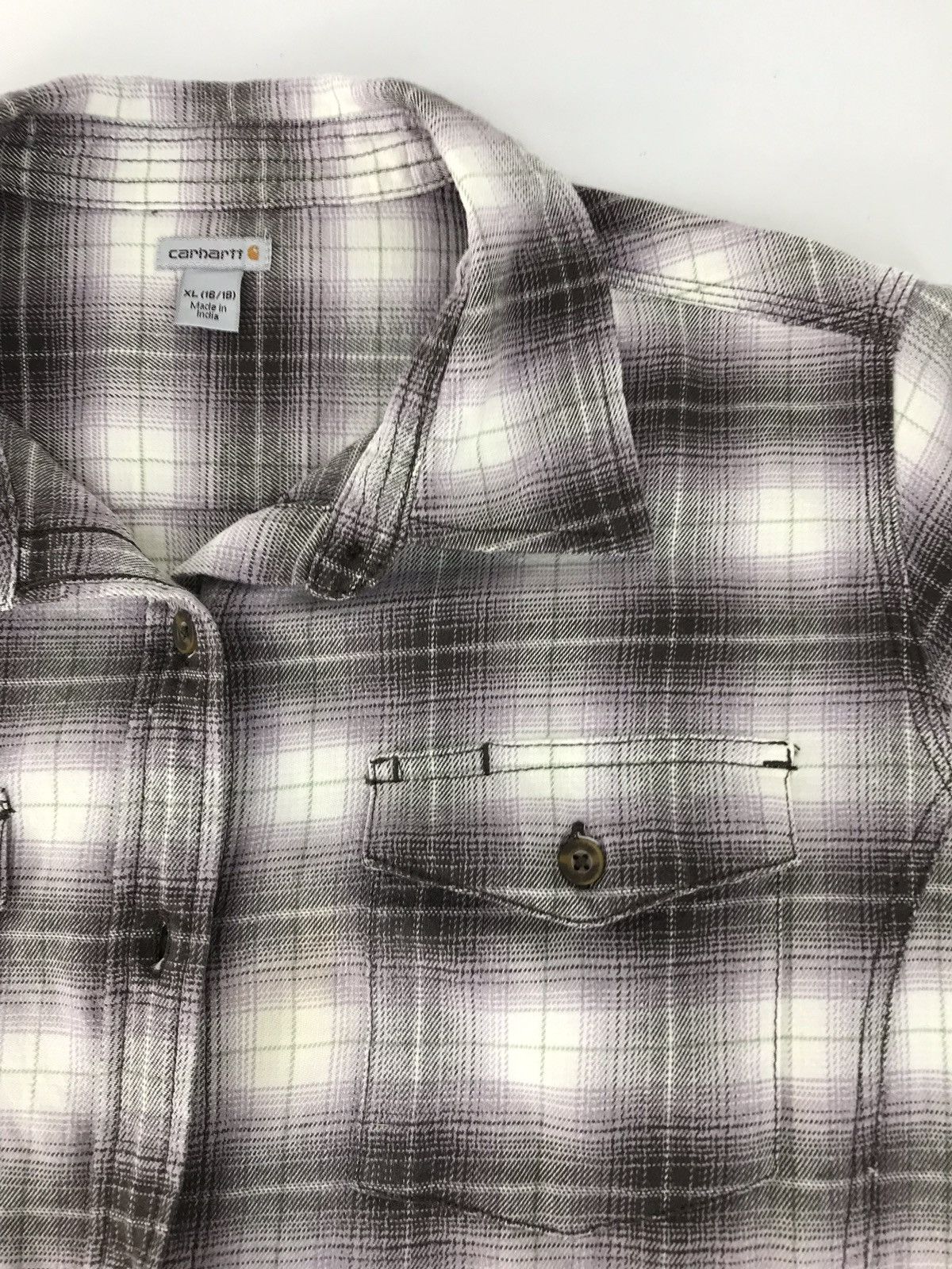 Carhartt × Flannel Carhartt Double Pocket Shirt Plaid Shadow Check Size US XL / EU 56 / 4 - 4 Thumbnail