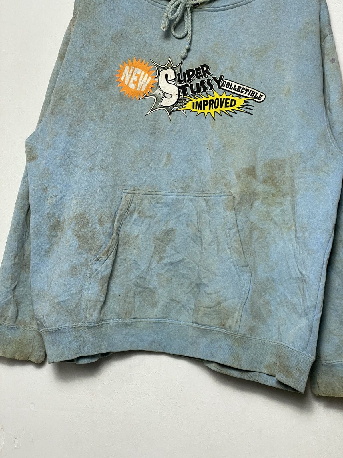 Stussy Vintage Stussy Big Logo Stained Distressed Hoodies Size US L / EU 52-54 / 3 - 4 Thumbnail
