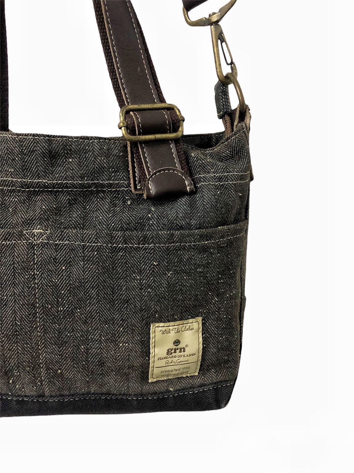 GRN × Japanese Brand GRN Tokyo two way tweed cotton Medium slim bag Size ONE SIZE - 5 Thumbnail