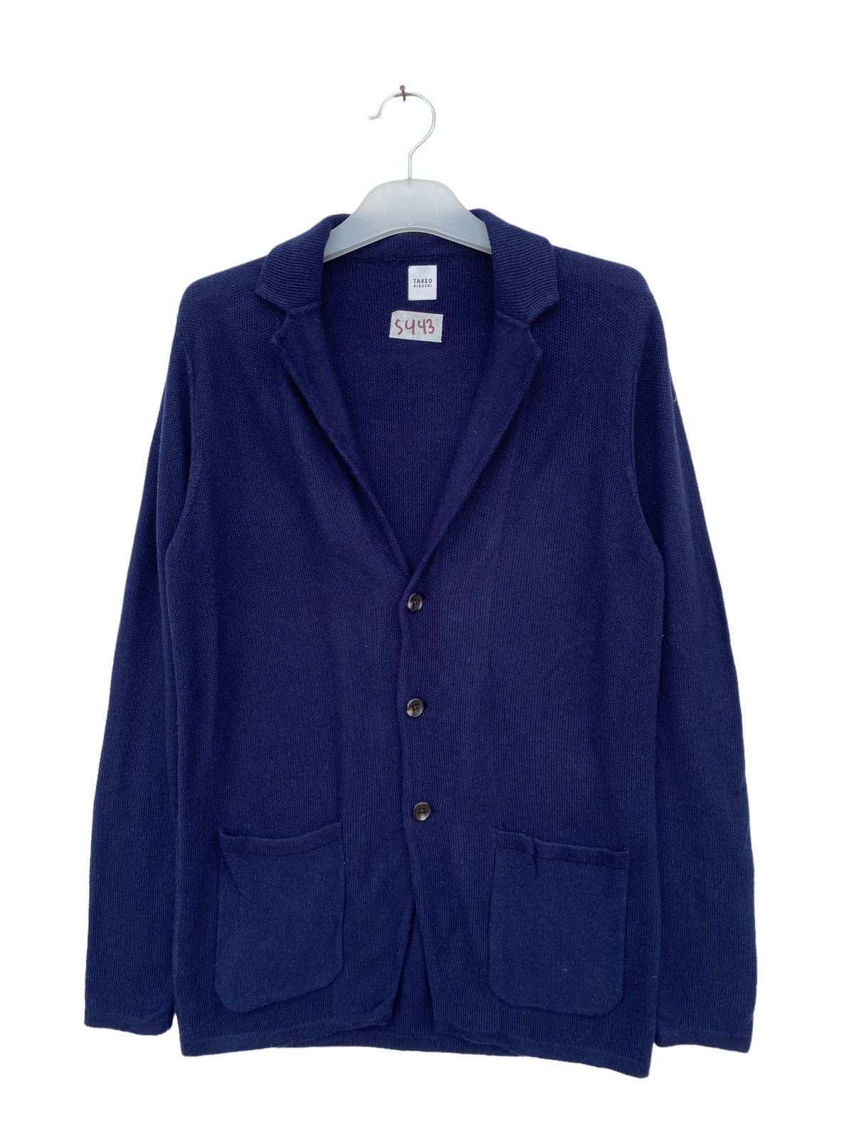 image of Takeo Kikuchi Nirvana Cardigan in Dark Blue, Men's (Size Medium)